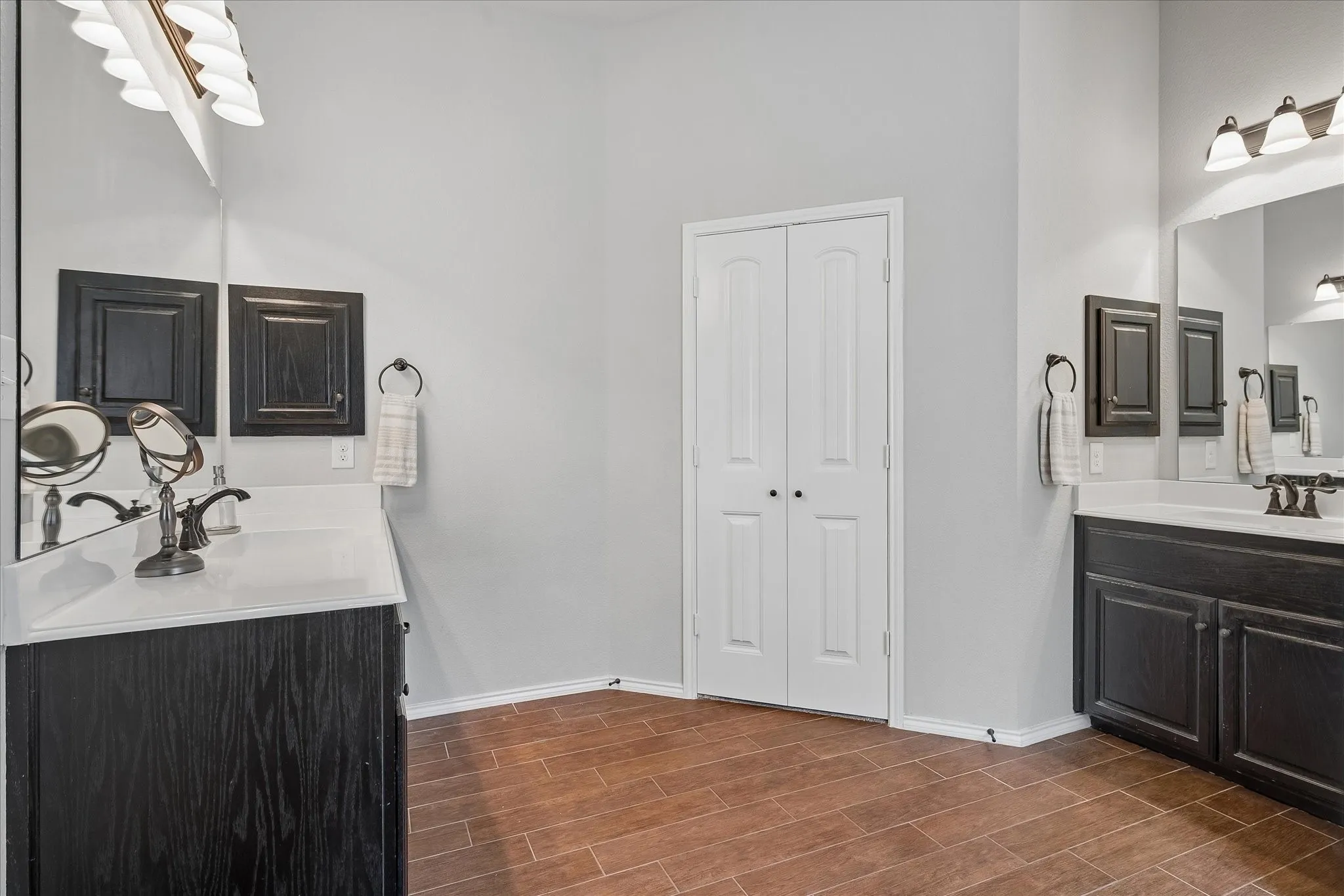 Separate vanities. 1 Large Walk in closet
