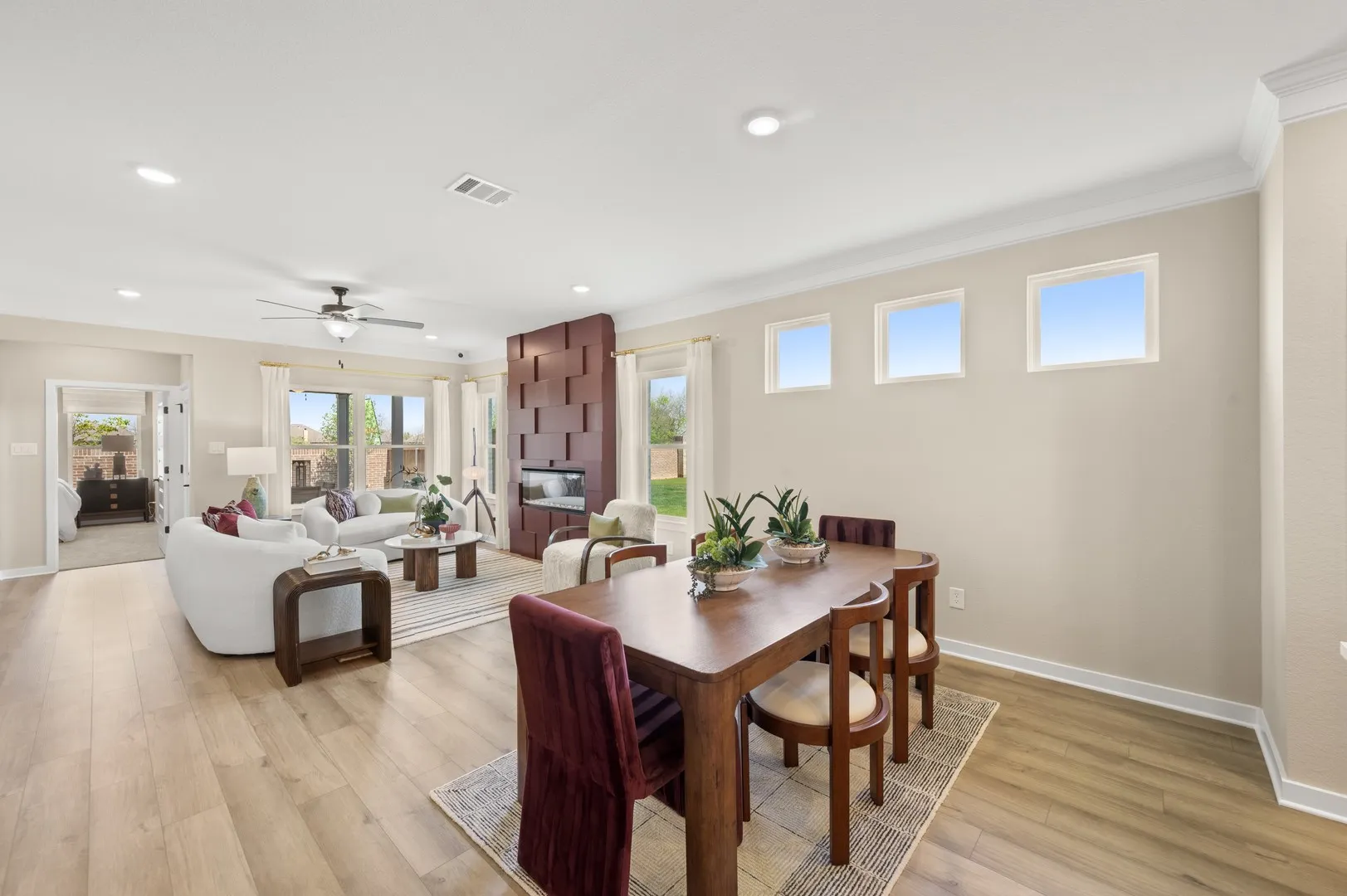 The Oakshire II- Dining Area into the Family Room