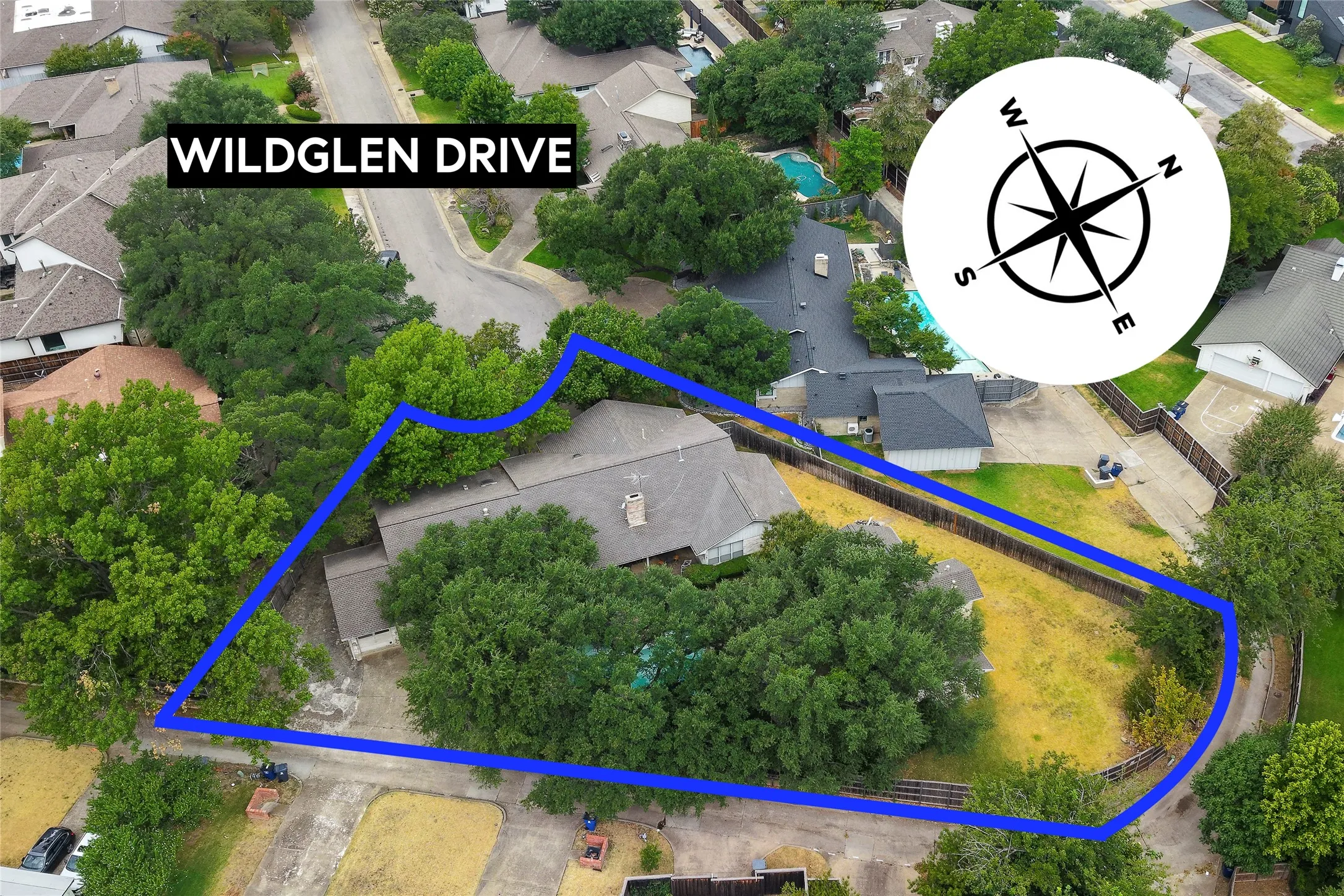 Aerial view of lot