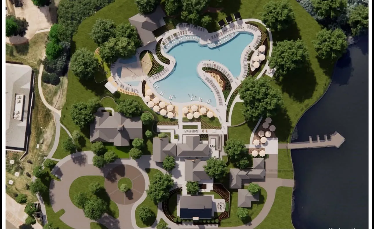 rendering of lounge with projected completion date of May 2027