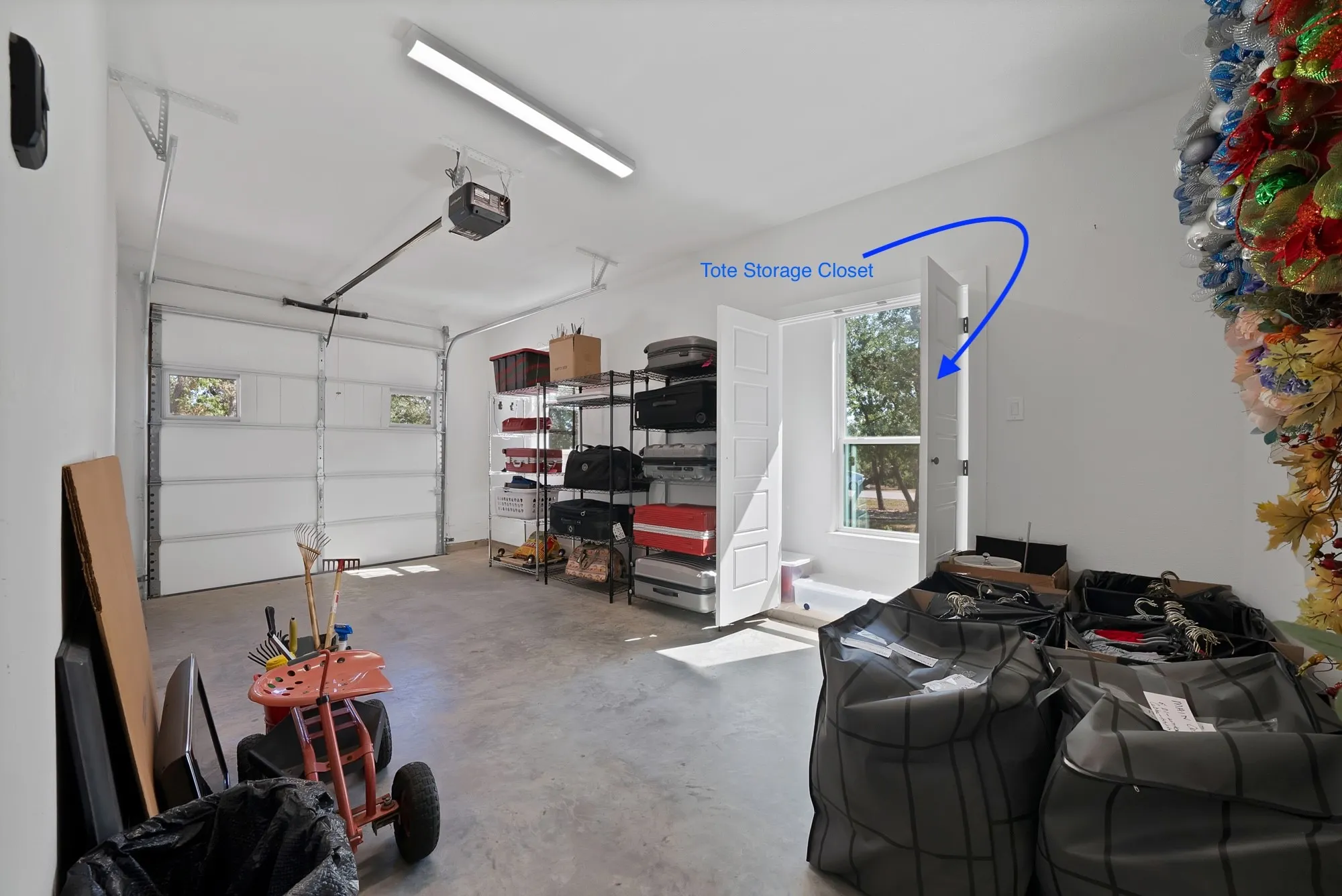 Oversized 3 car garage with extra storage