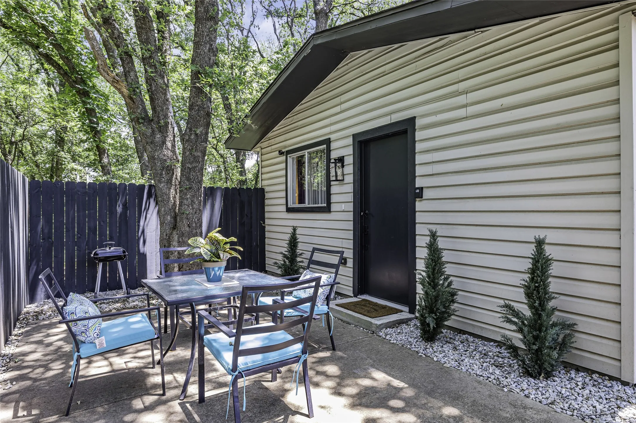 View of patio featuring outdoor dining area