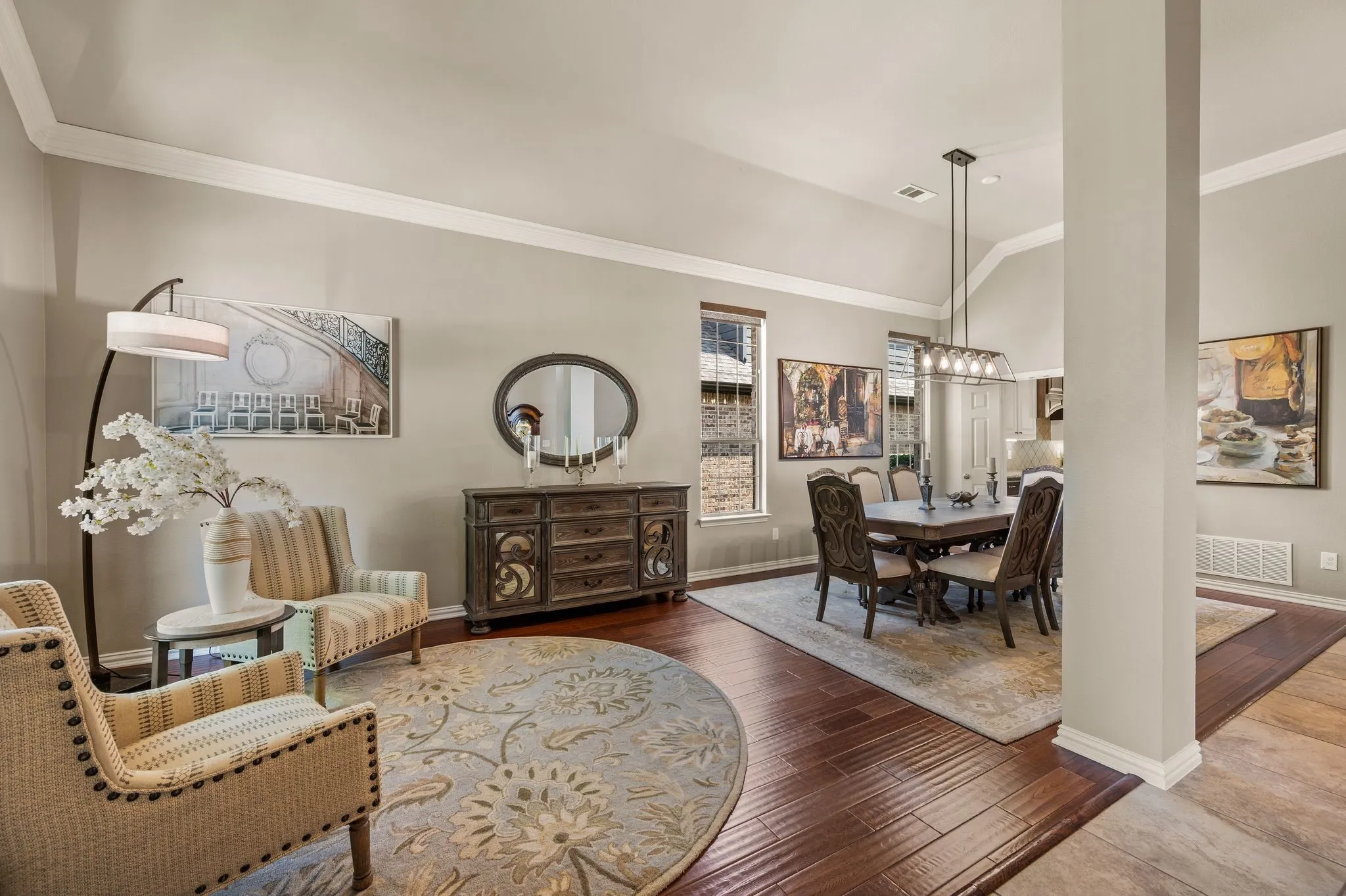 Open formal living & dining areas create a beautiful setting for welcoming guests & entertaining.