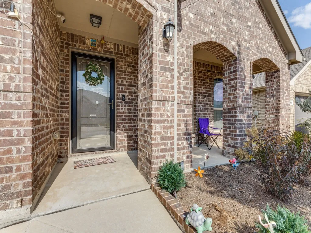 Brick facade with arched entryway