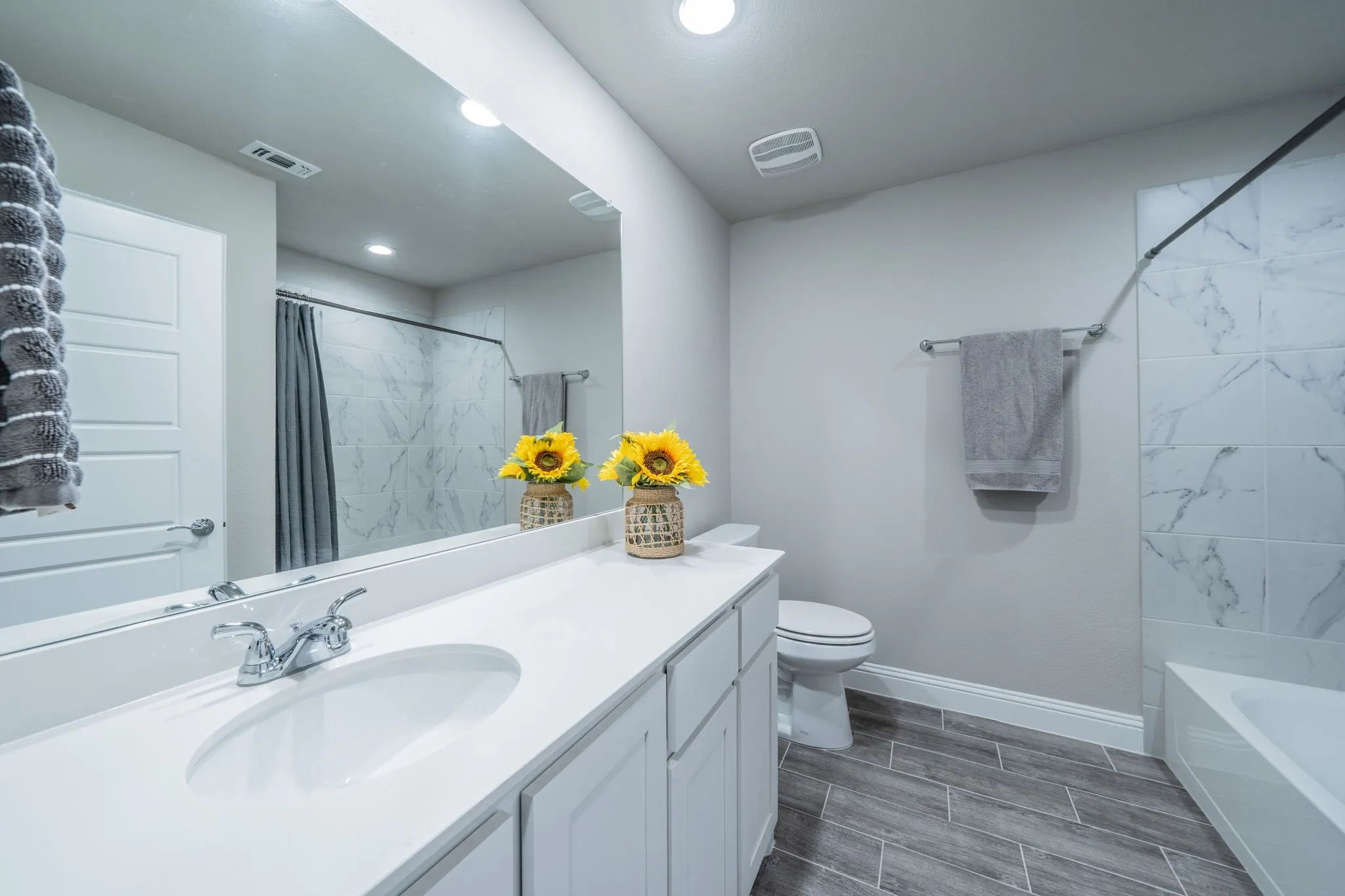 This is the upstairs bathroom - so spacious!