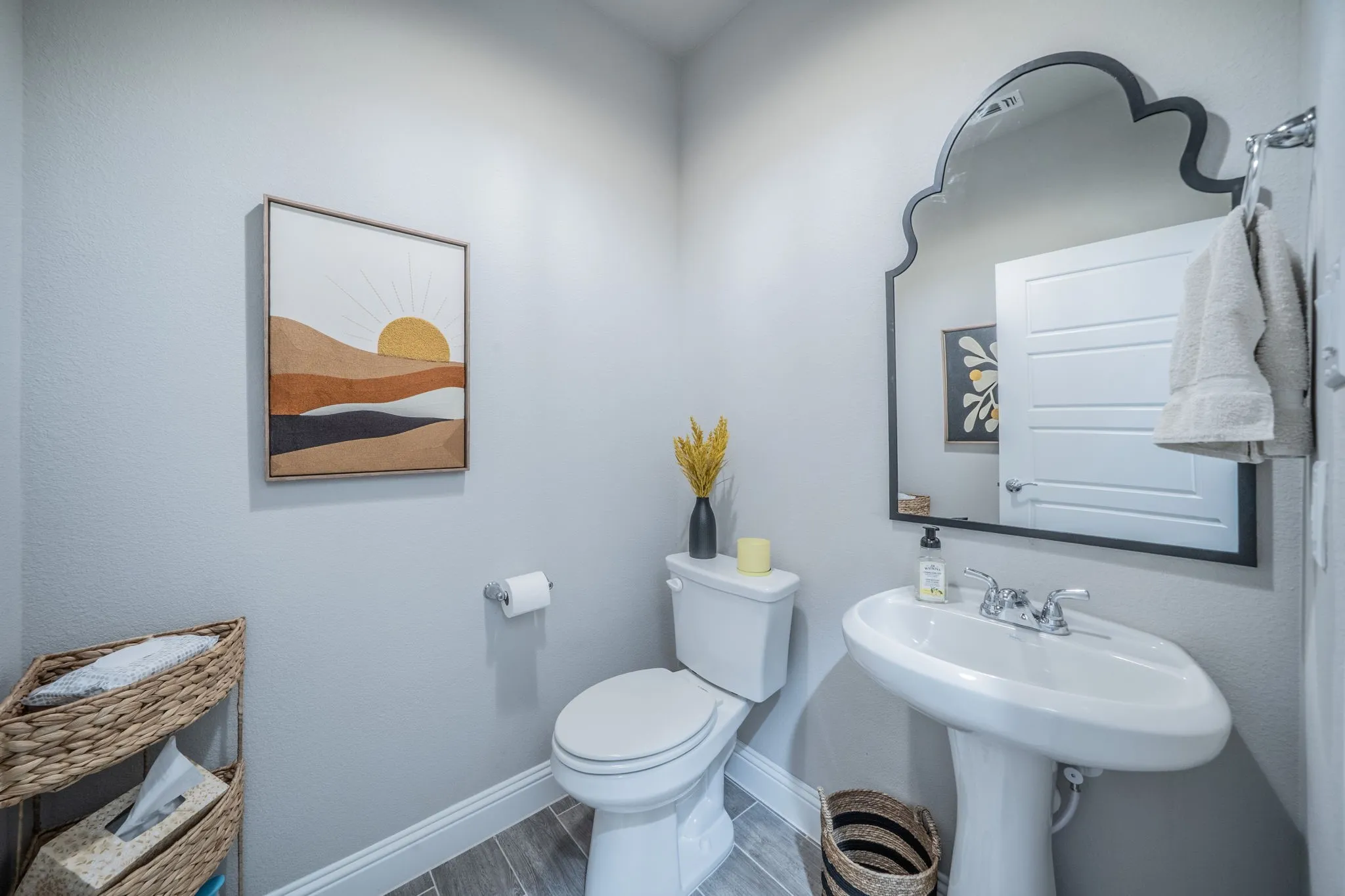 This is the downstairs guest bathroom - so pretty!