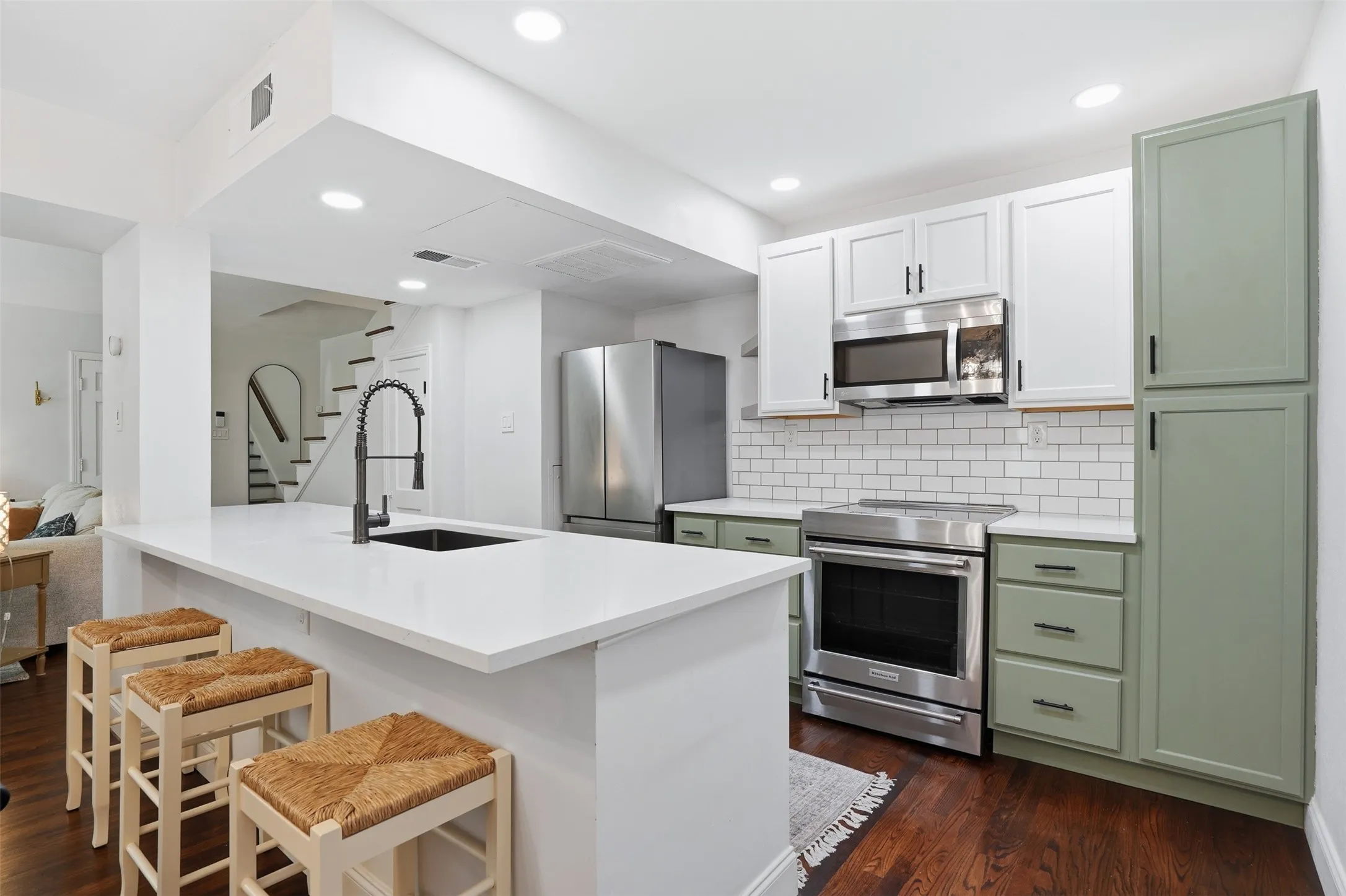 updated kitchen with quartz
