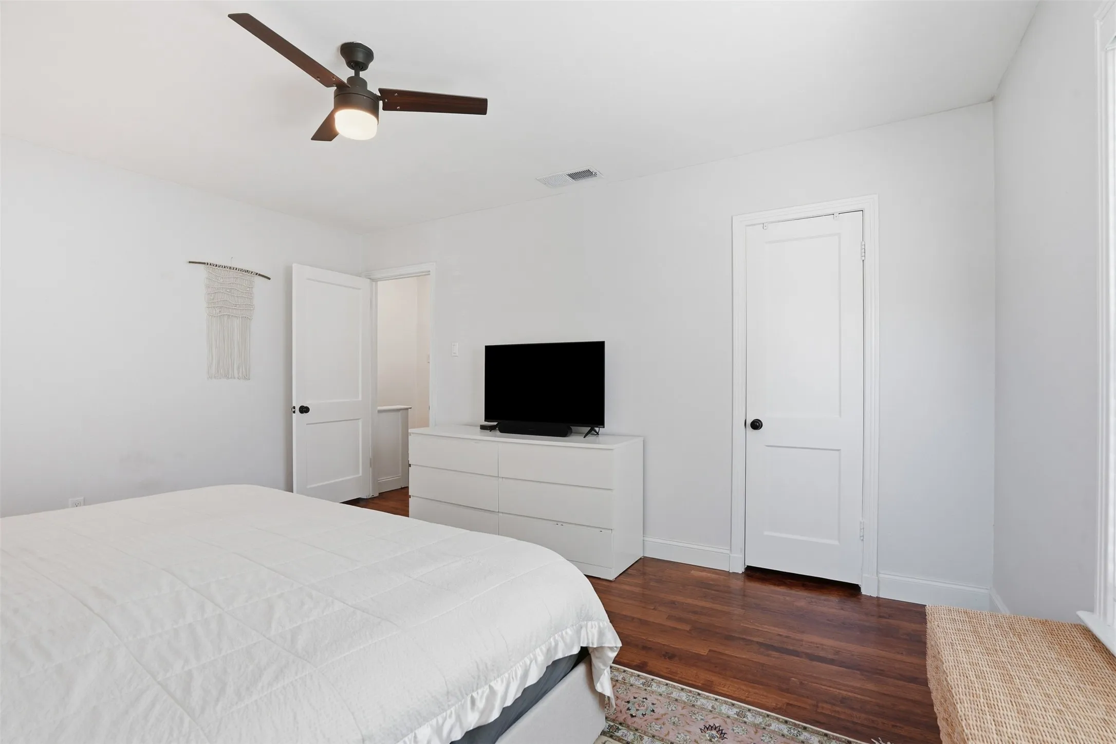 Two closets in the master