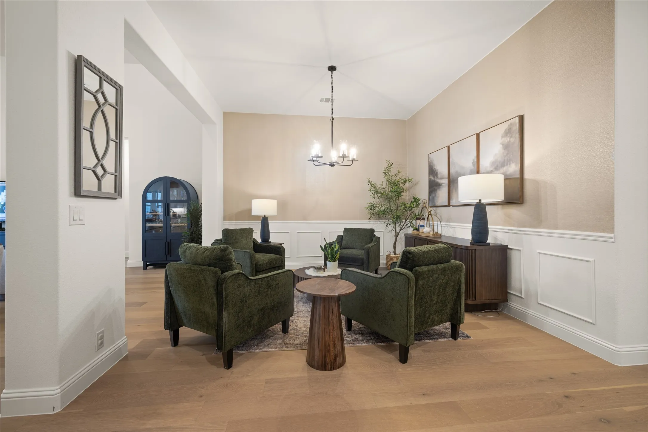 The great room spills over to this flex space. Either an additional living space or formal dining, this space is ample.