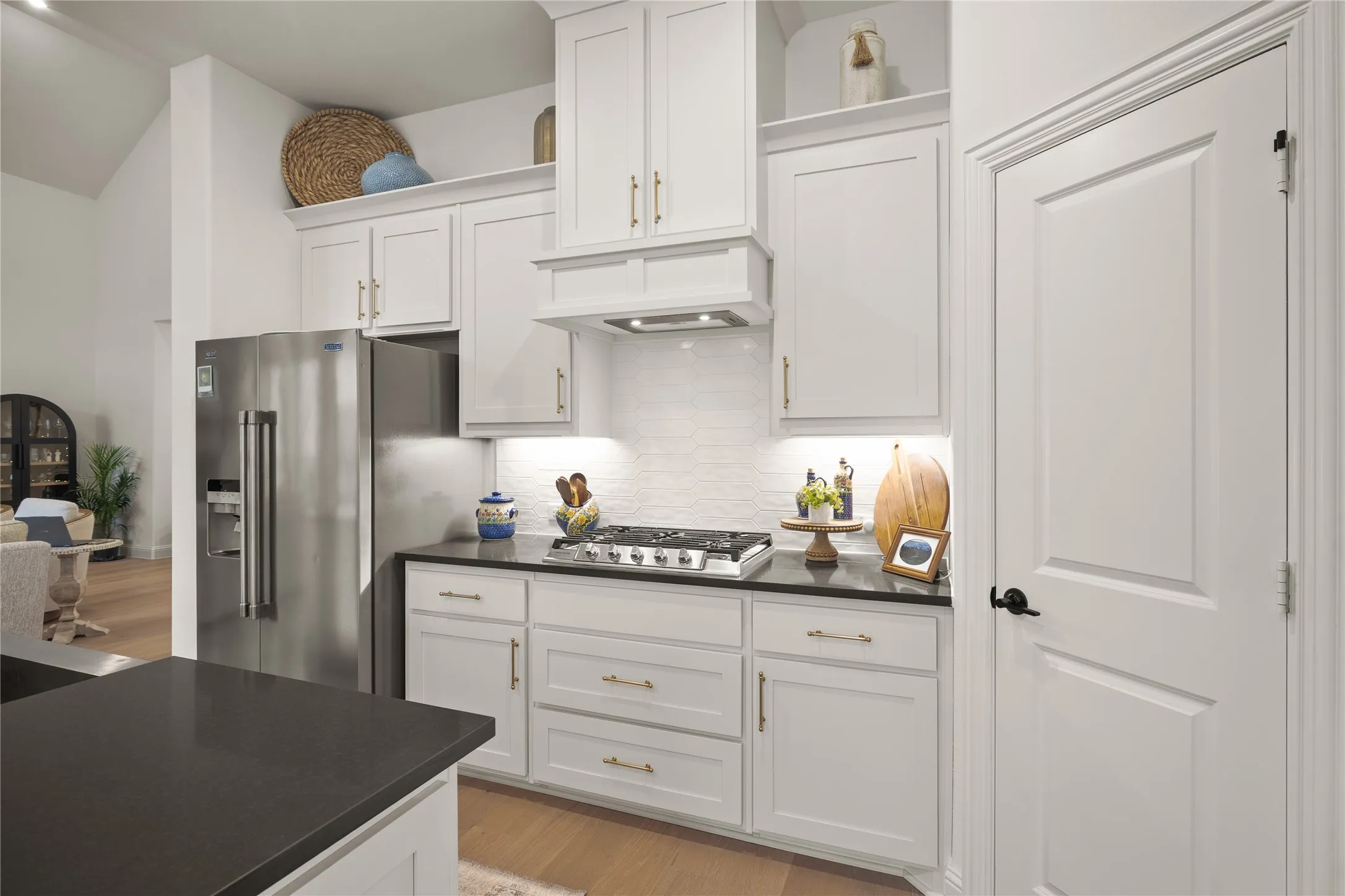 Walk in pantry, gas stove, vented exhaust fan, storage, storage, storage!