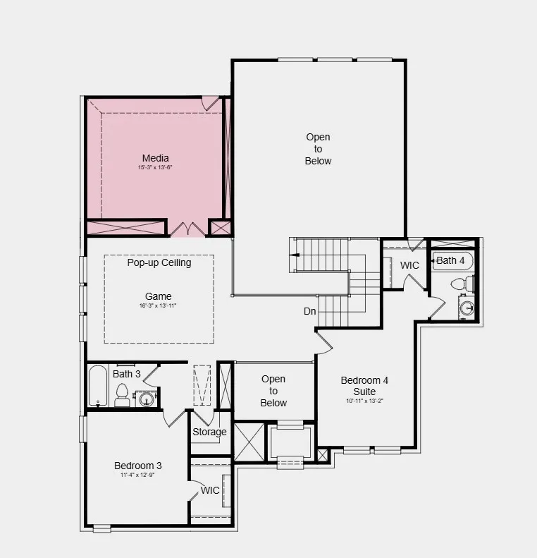 Second Floor Plan - Additional Highlights Include: upgraded front door, and fireplace with 2-story floor to ceiling tile surround