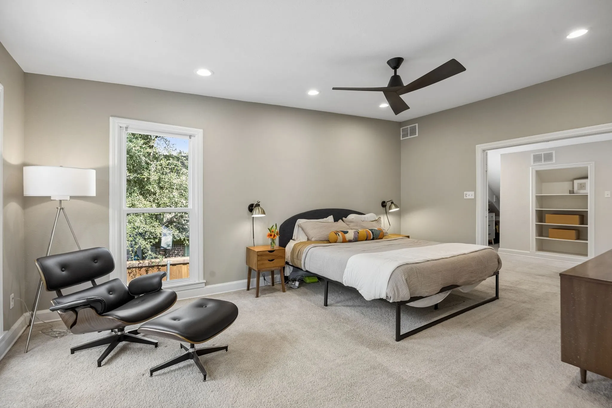 Huge primary suite with amazing views of the backyard.