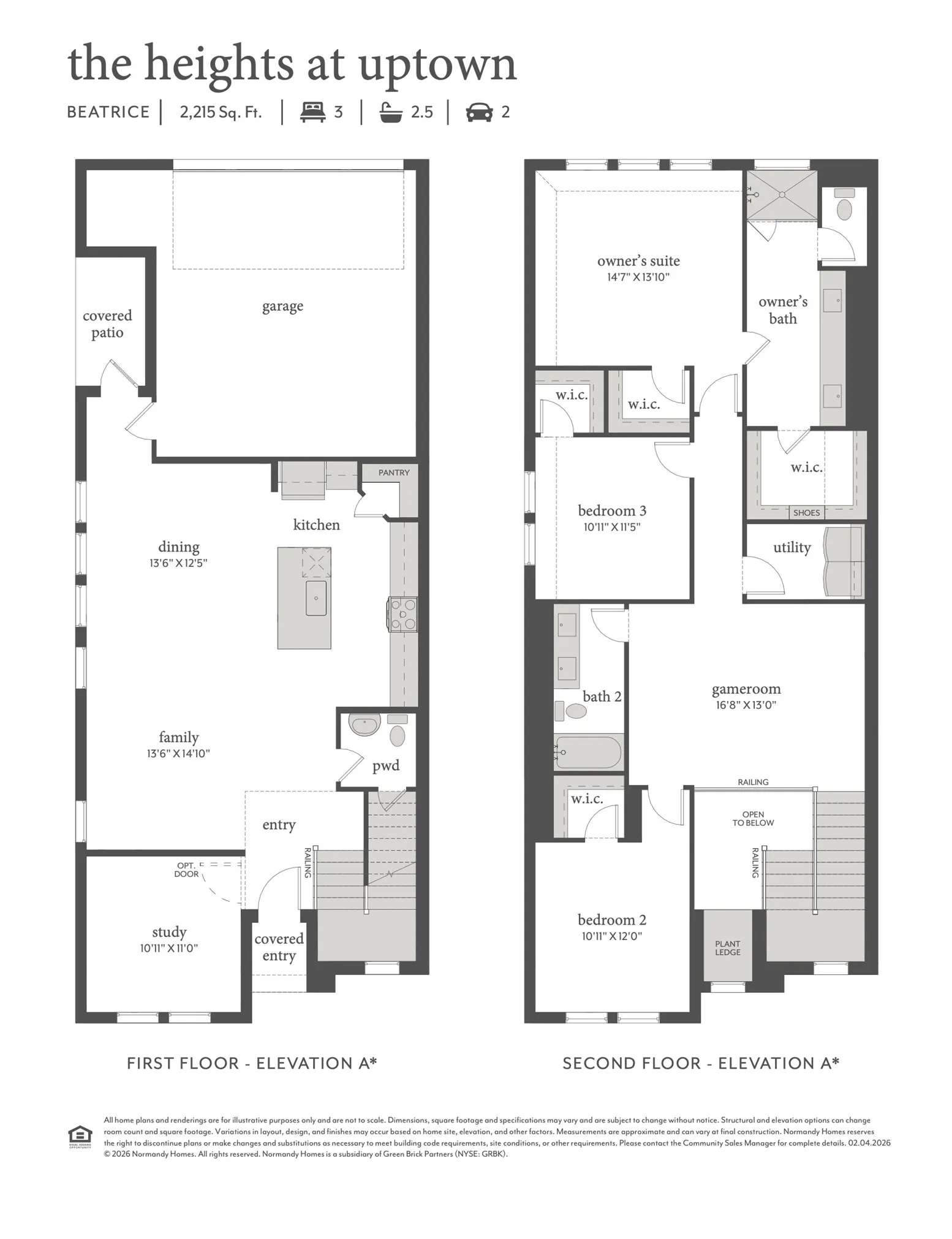 Featuring a wonderful blend of open and inviting living spaces with a private office and spacious bedrooms, our Beatrice plan was designed for today's modern family!