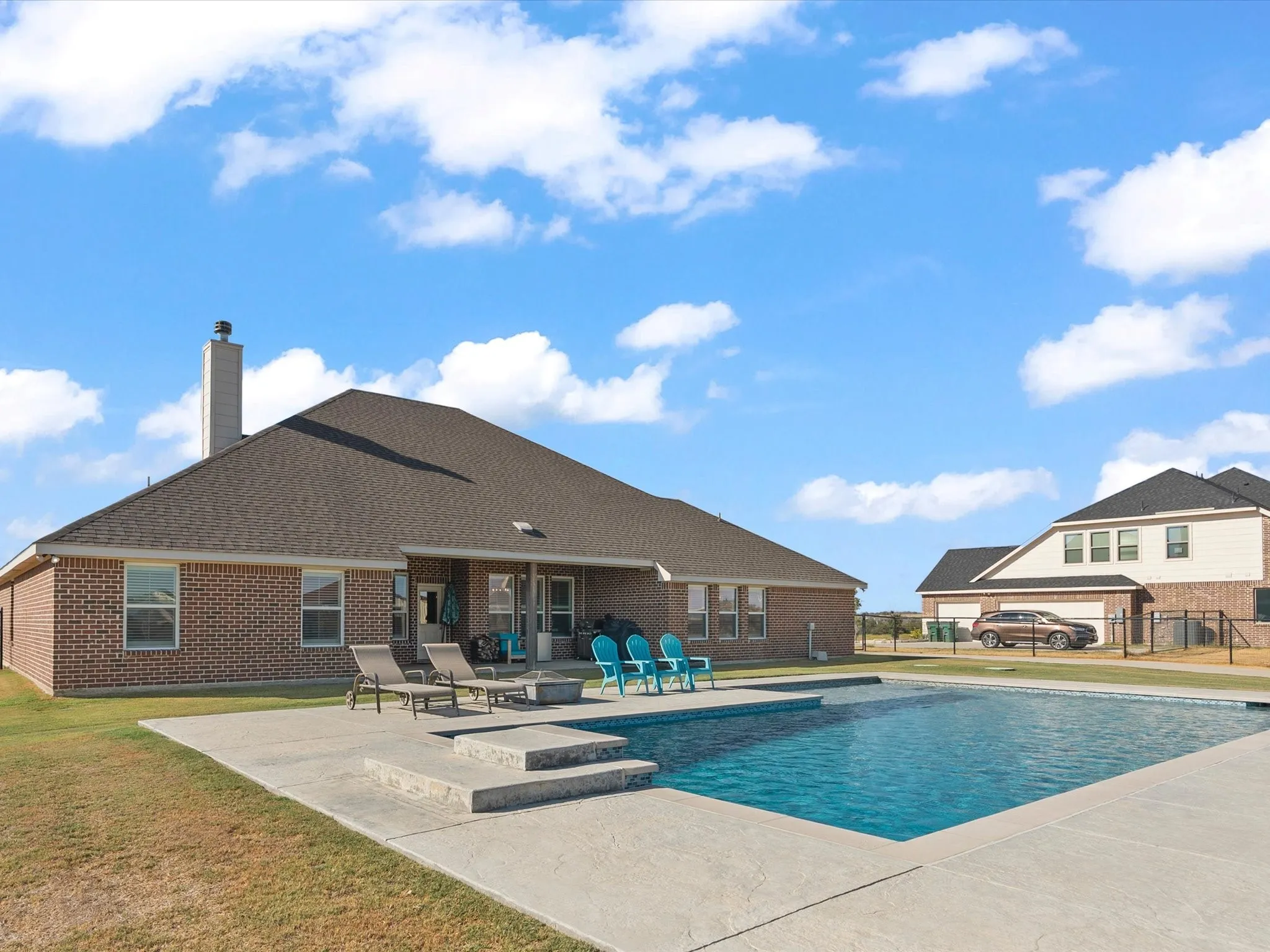 chlorinated pool and decking