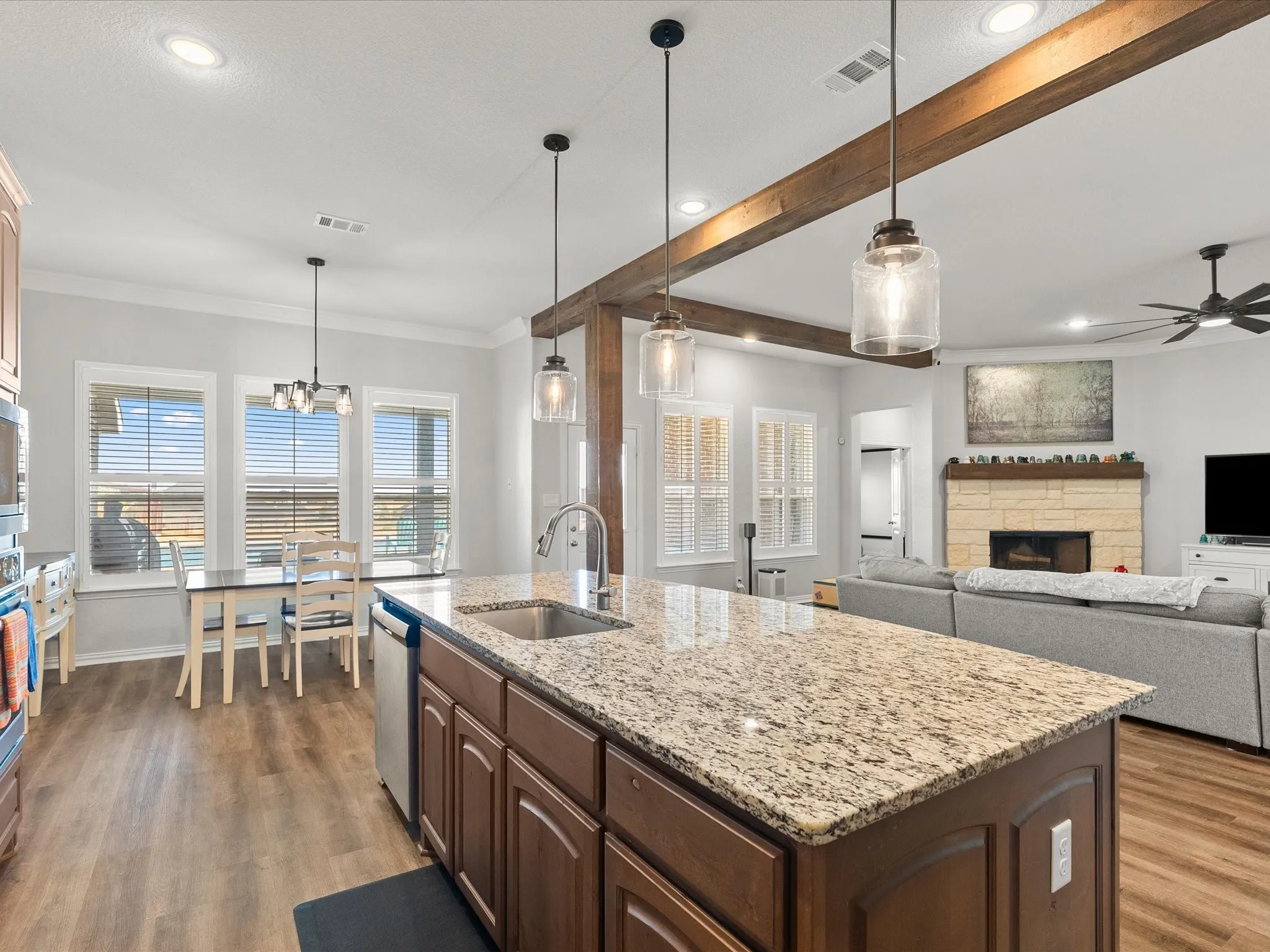 open concept kitchen and breakfast nook