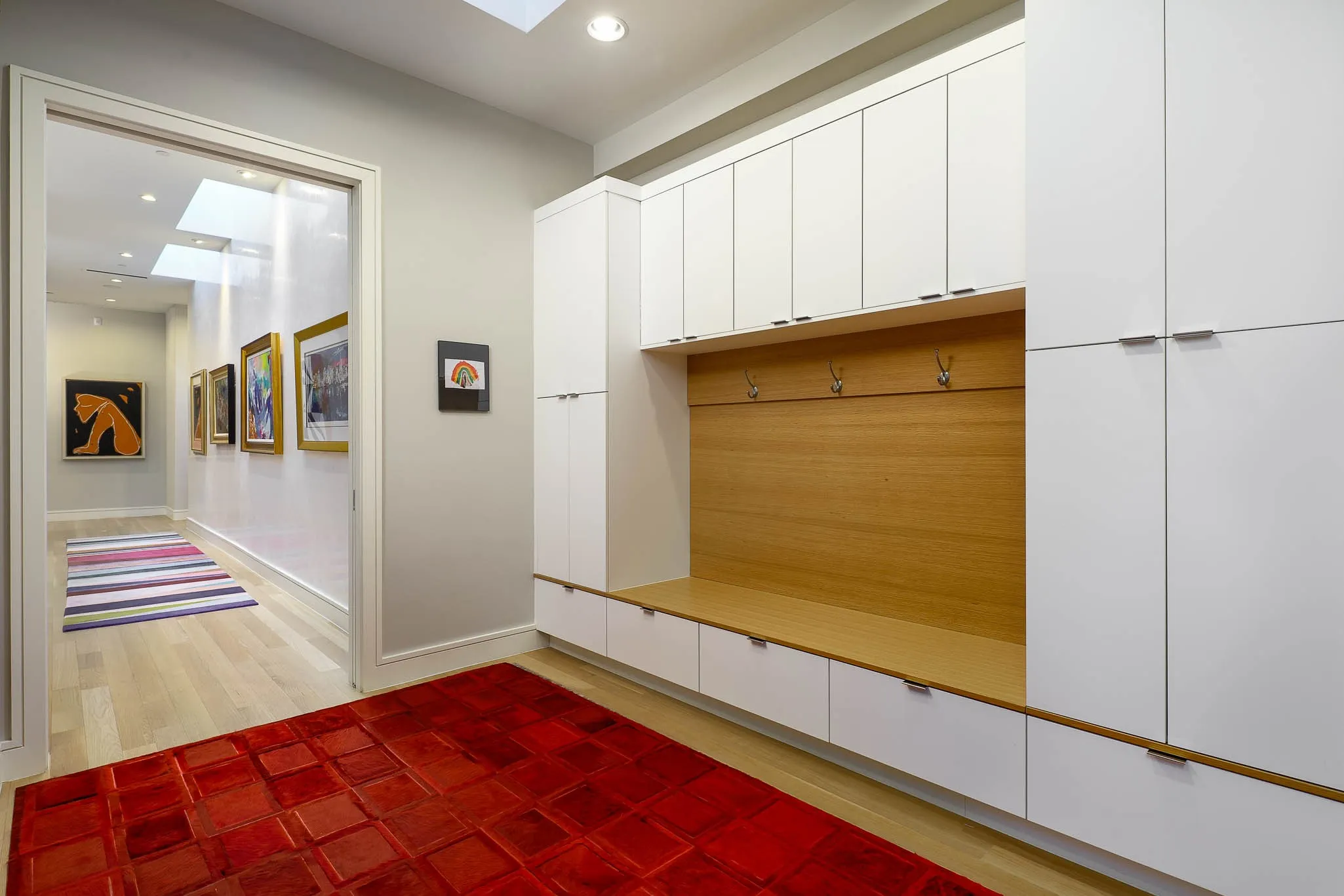 Mud room with built-in storage