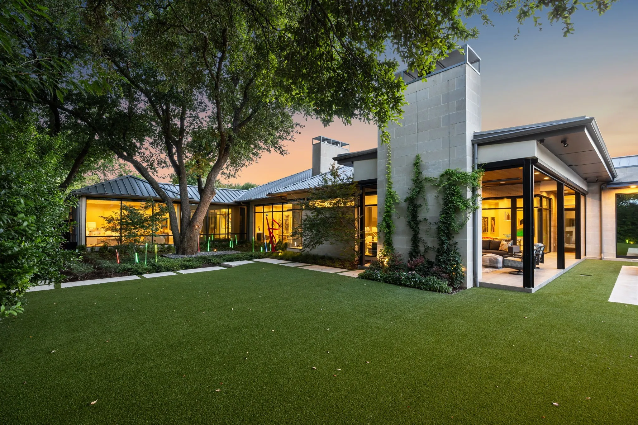 Backyard at dusk