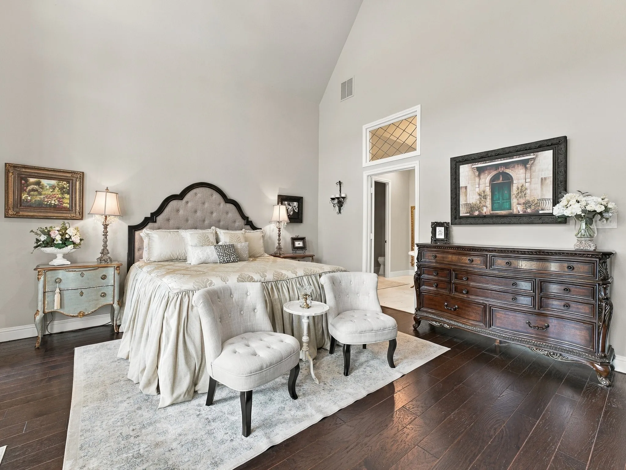Custom finishes and details enhance this beautiful Primary Suite