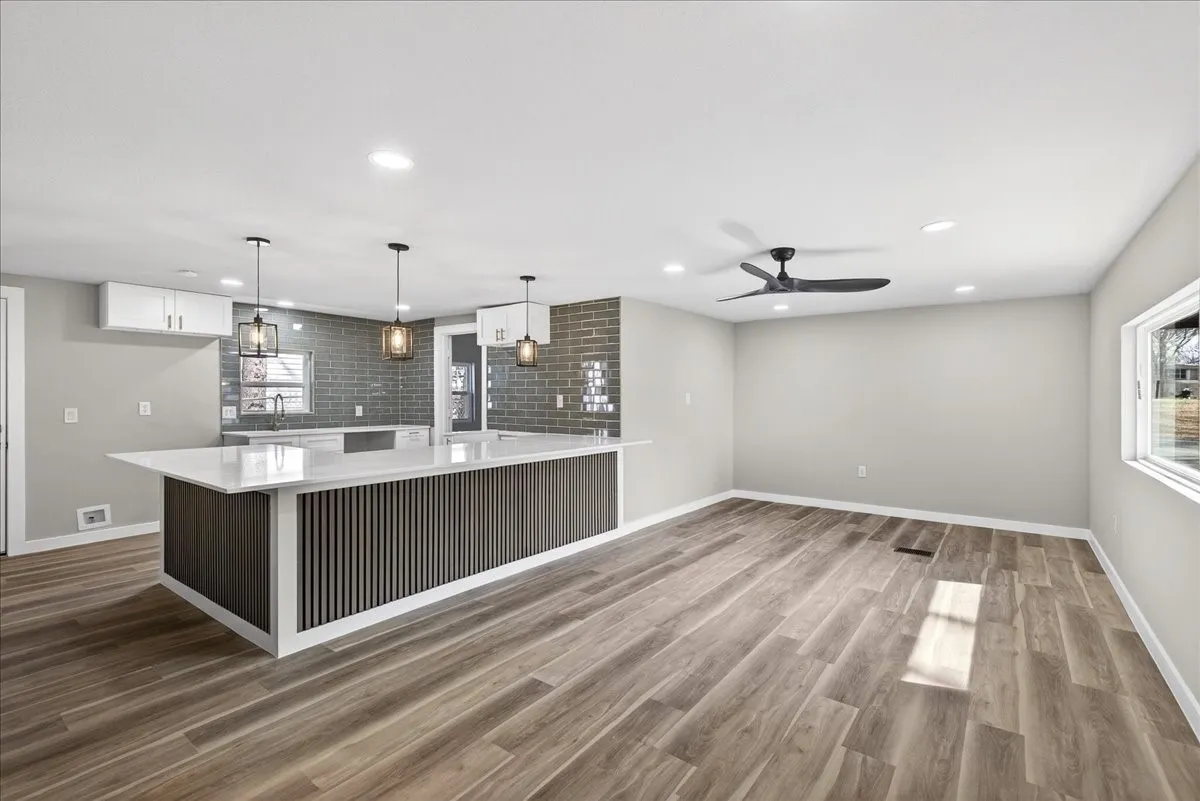 Open concept living room and kitchen