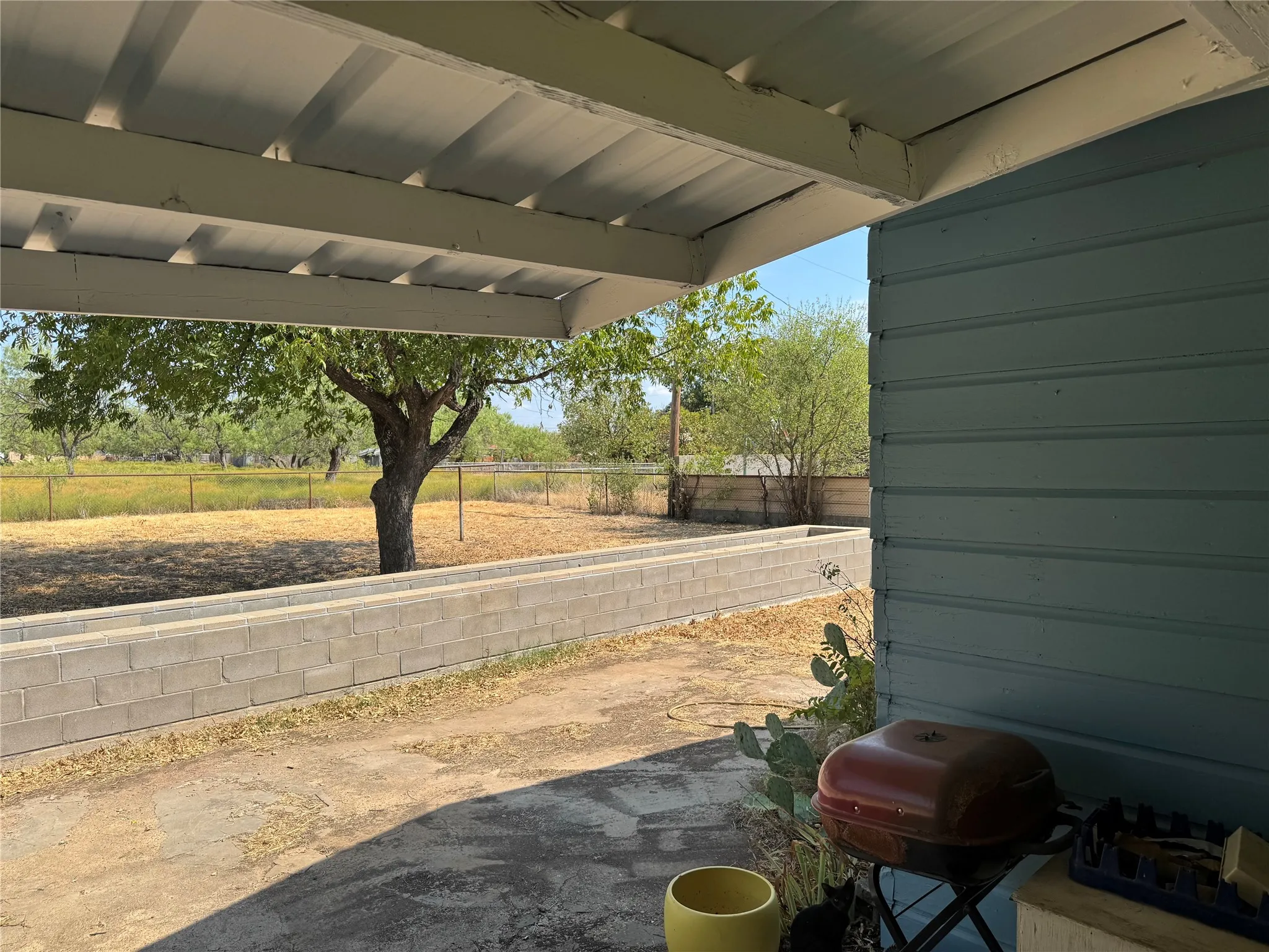 Covered back porch.