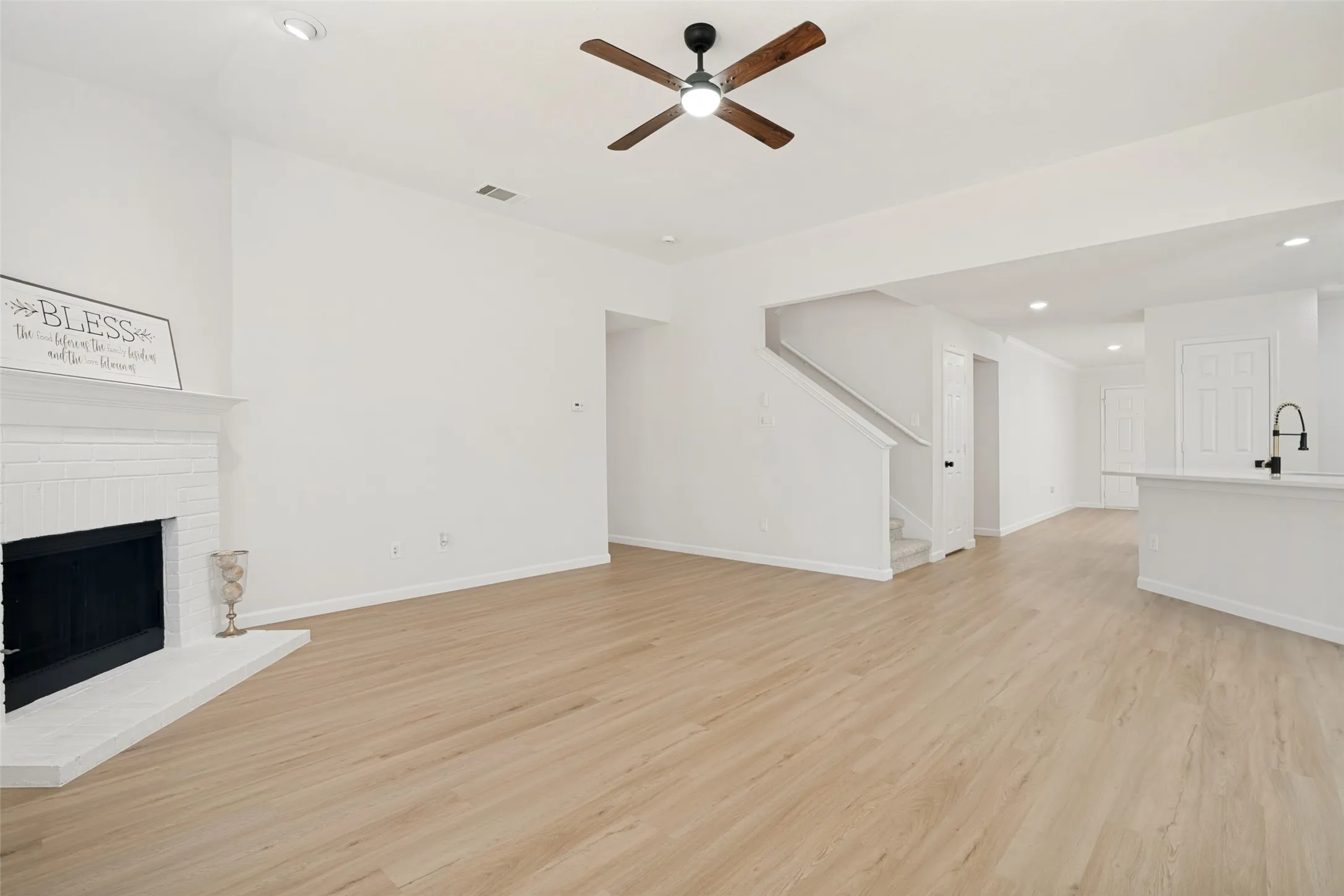 Living room with  fireplace