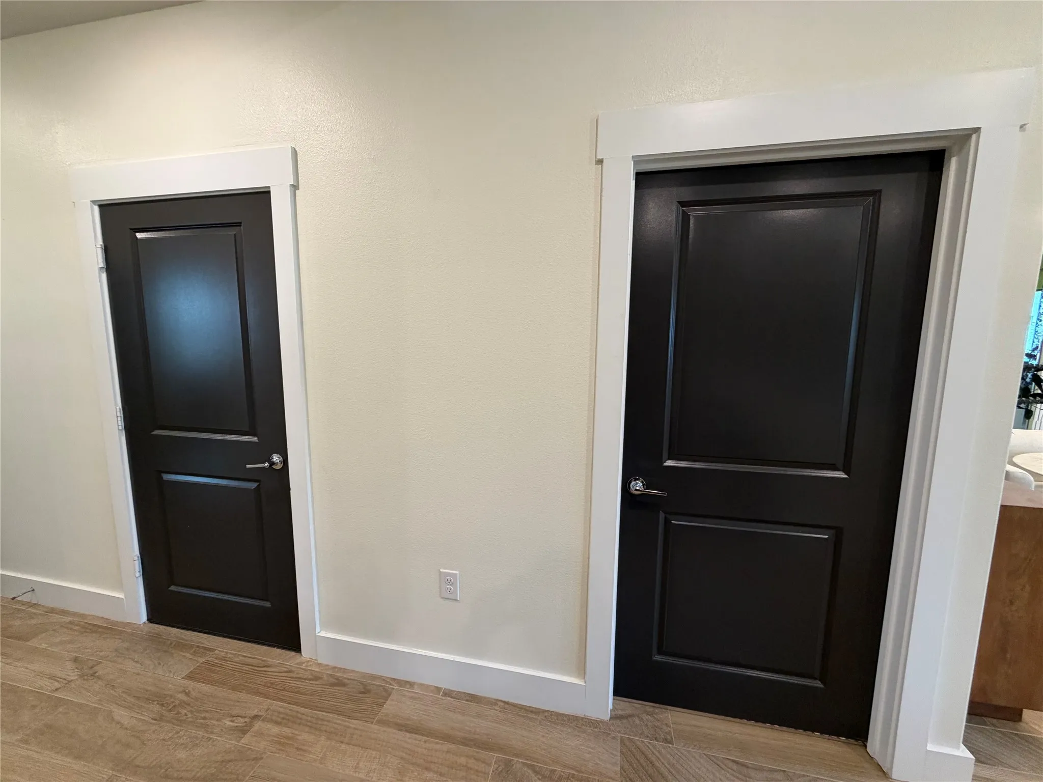 Painted interior doors give a custom look