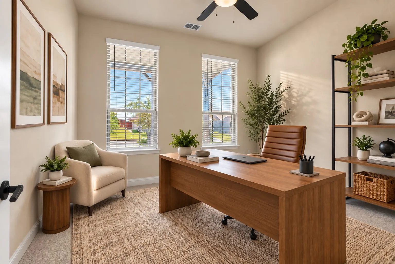 virtually staged office