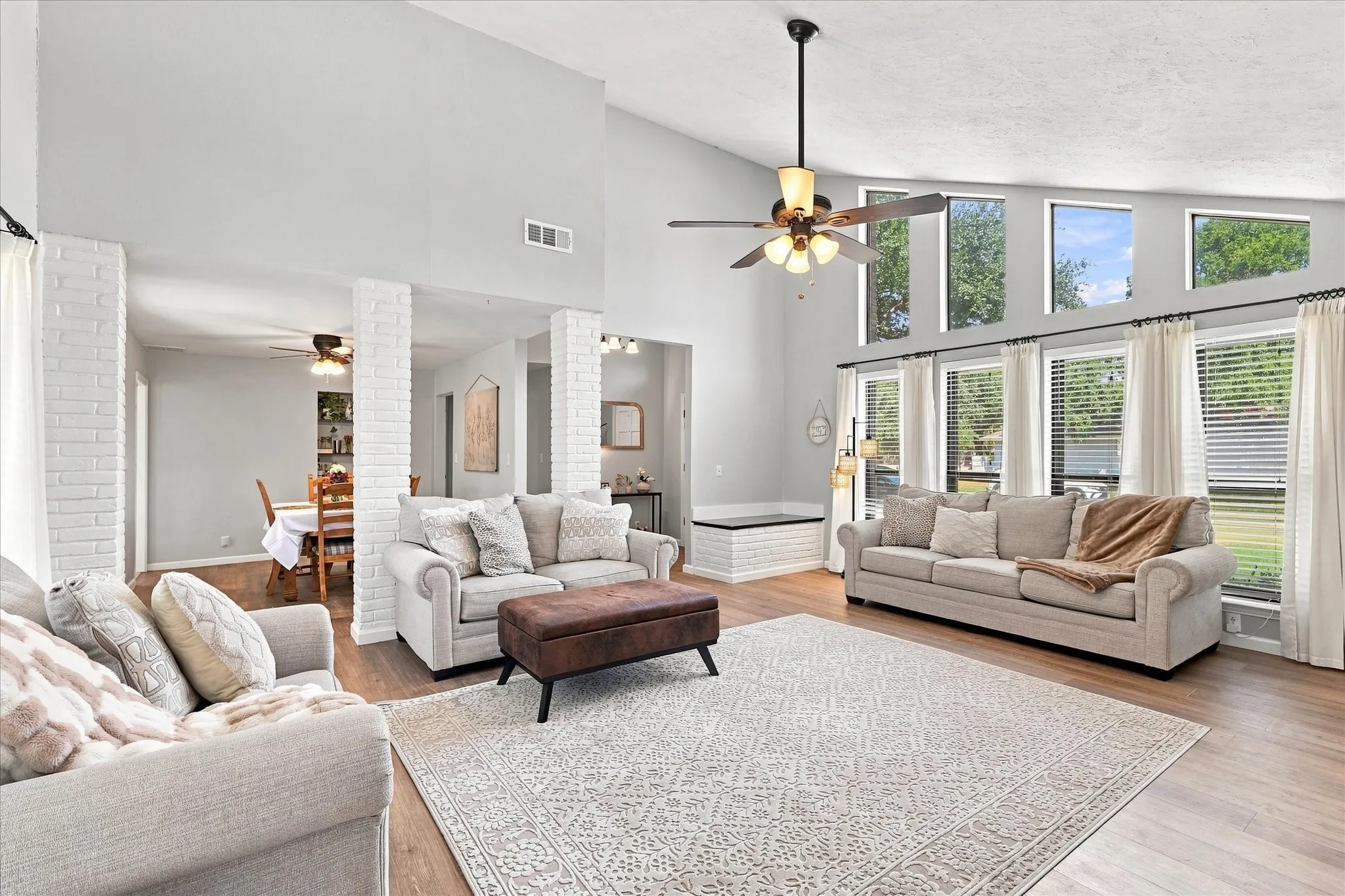 Notice all of the natural light! Vaulted ceiling too.