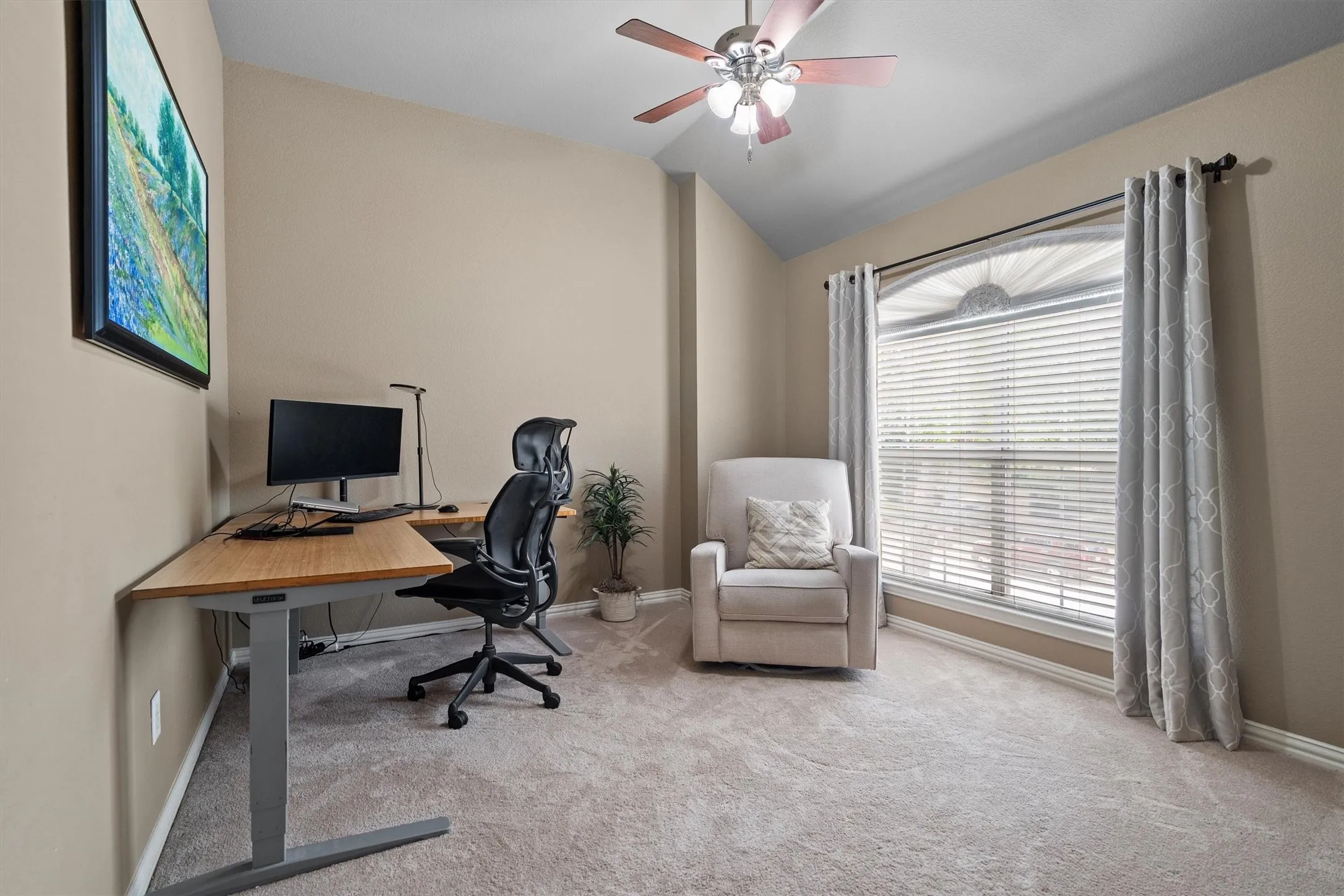 Bedroom #3, currently in use as an office.
