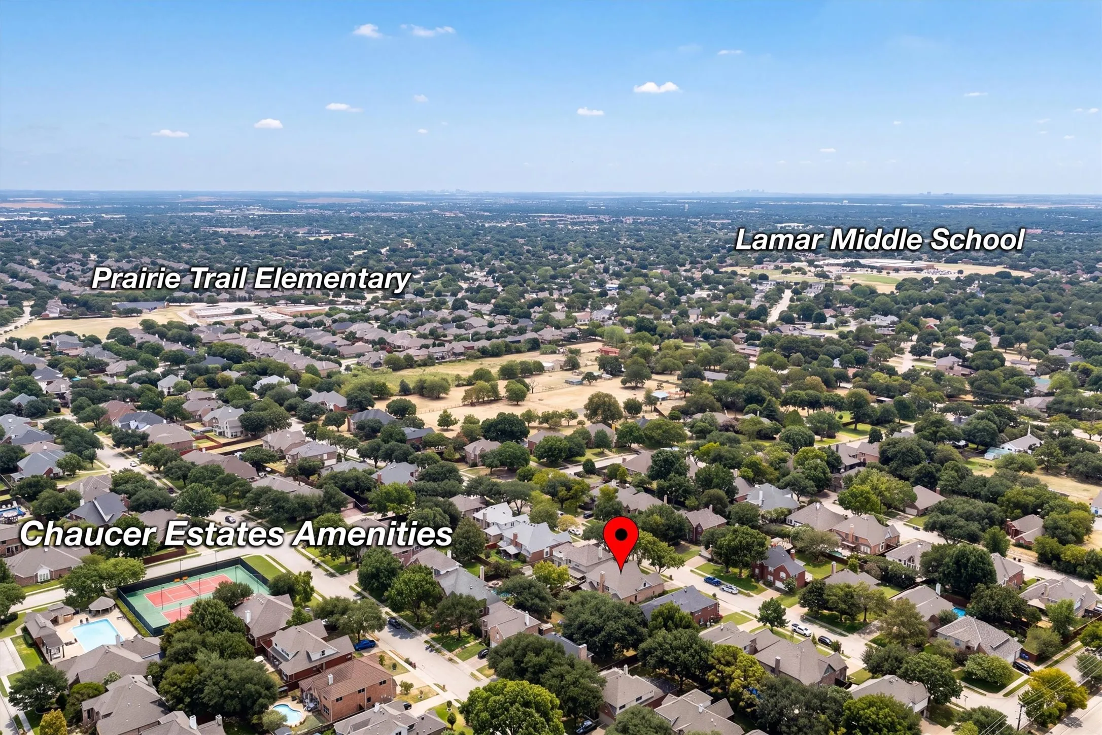 Elementary and middle schools are close by
