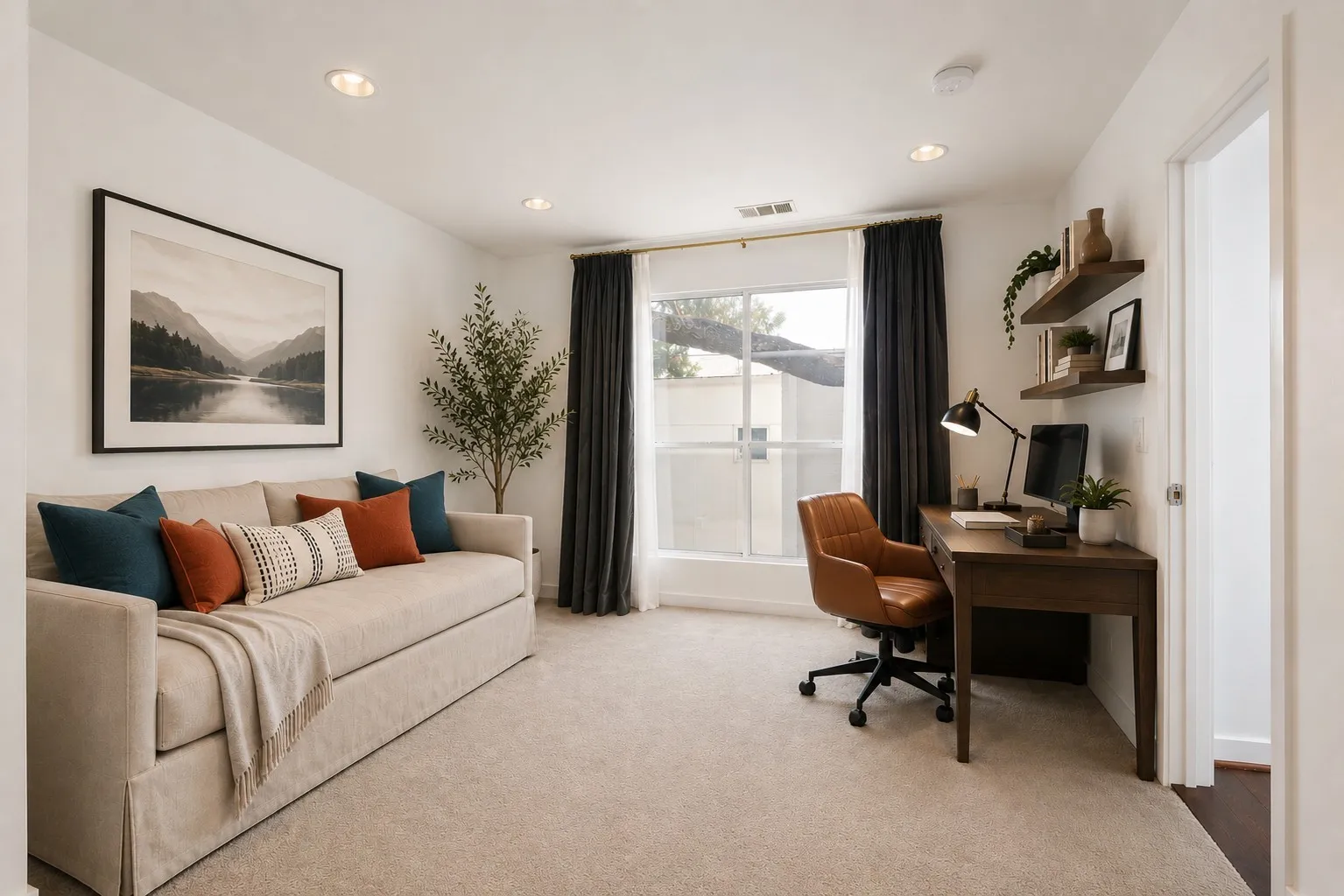 Virtually staged second bedroom