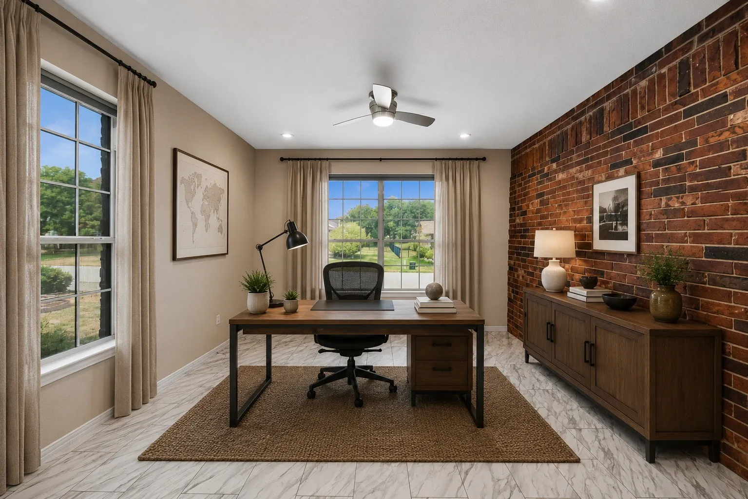 Home Office—Virtually Staged