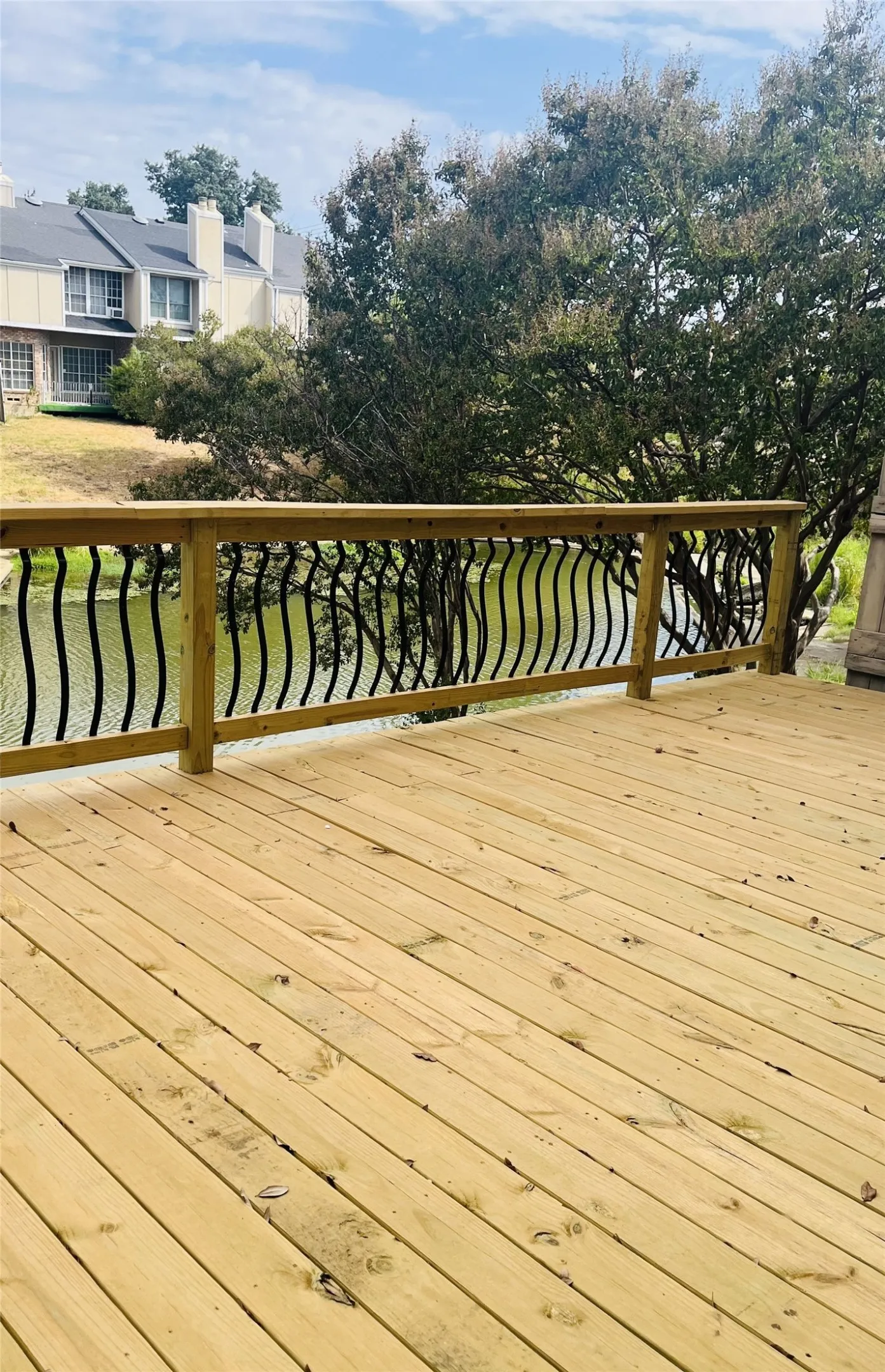 Wood and metal balcony