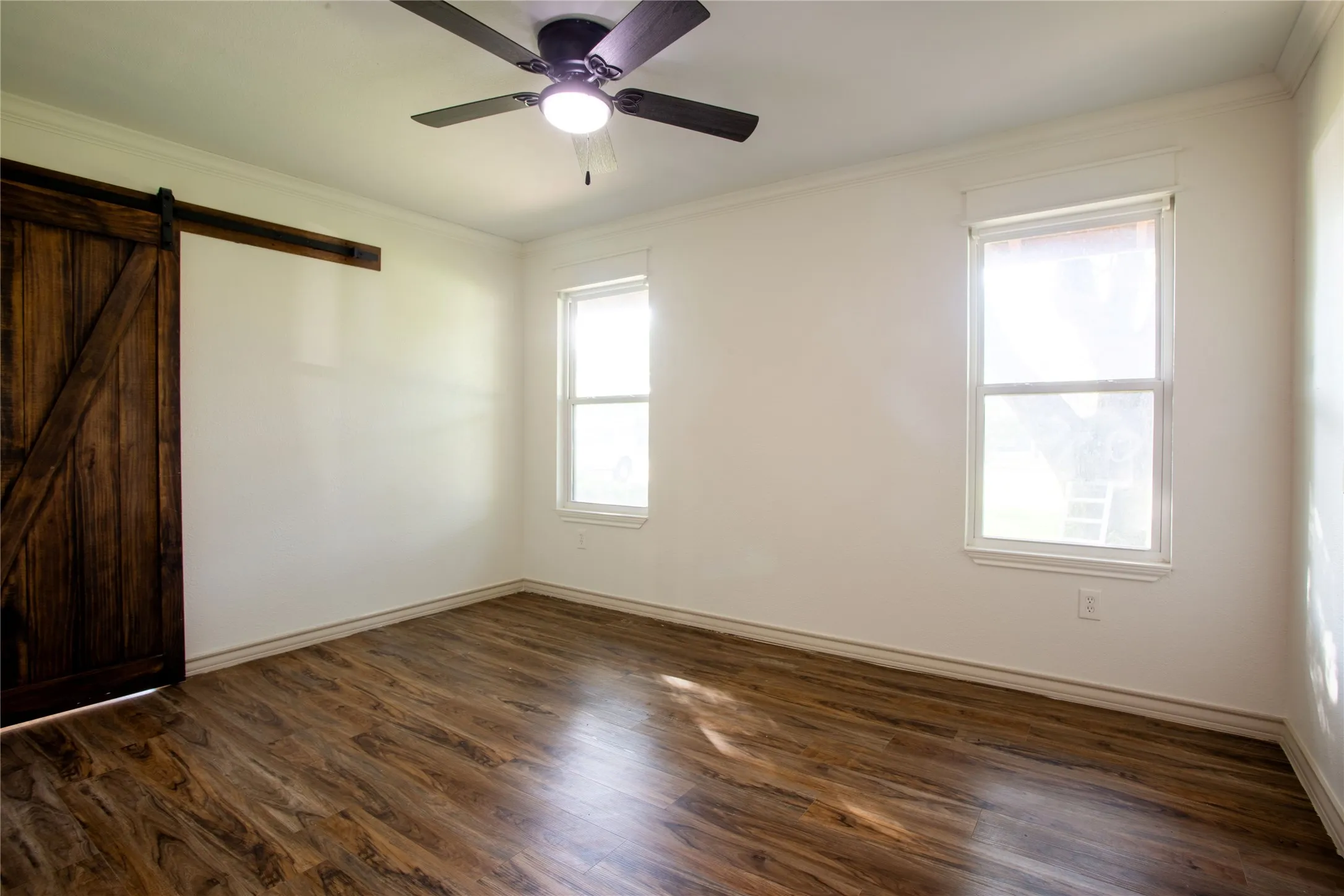 Master suite bedroom with walk in closet