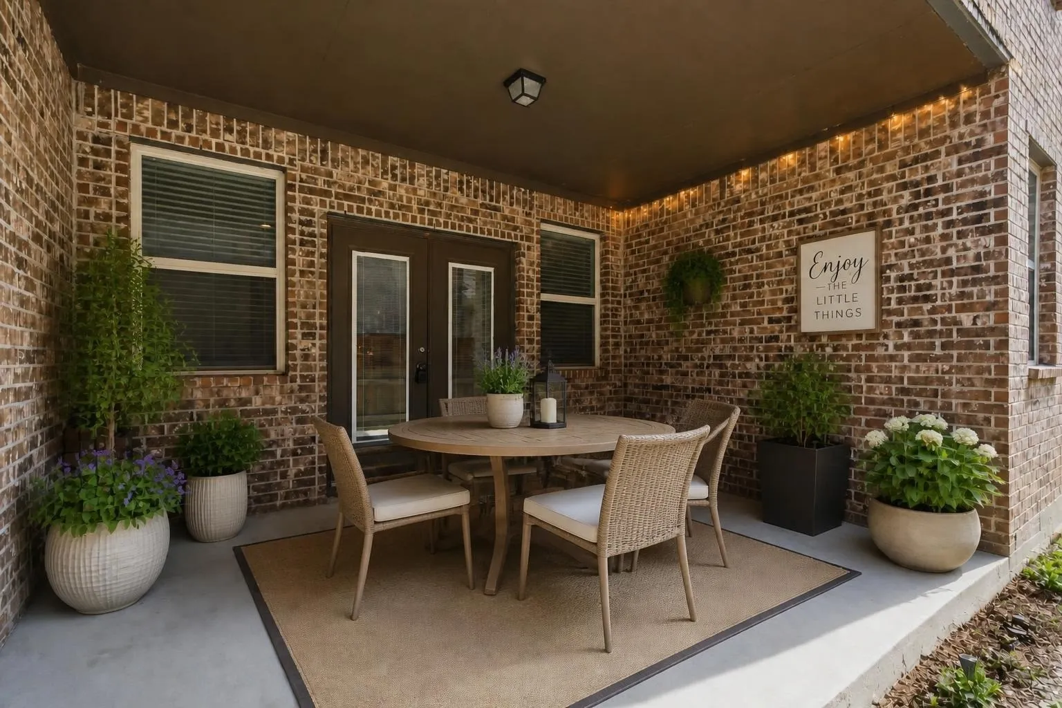 Covered Patio #1 on the side of house Virtually Staged