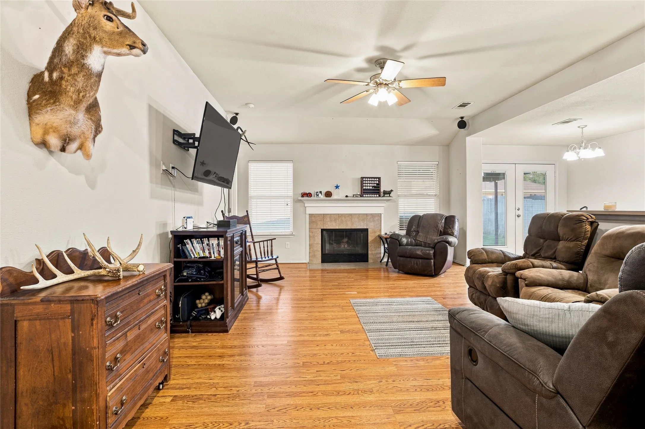 Wood Burning Fireplace In The Living Room