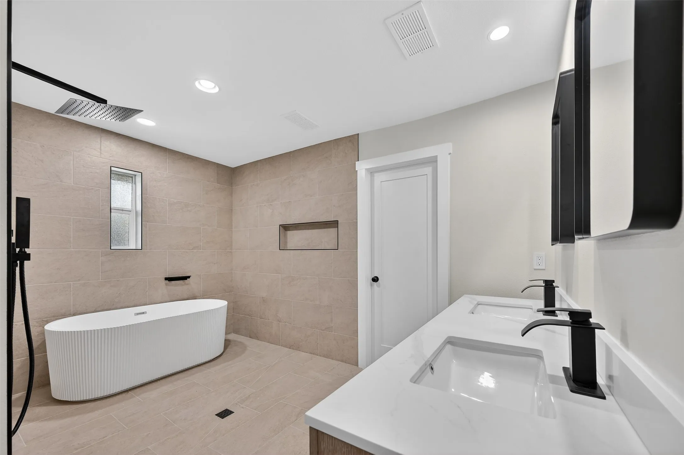 Glass shower partition has been added since photos