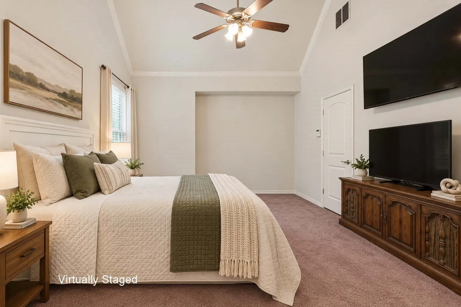 Virtually Staged- Here's another view of the Primary Bedroom that shows off the extra space for a sitting area.