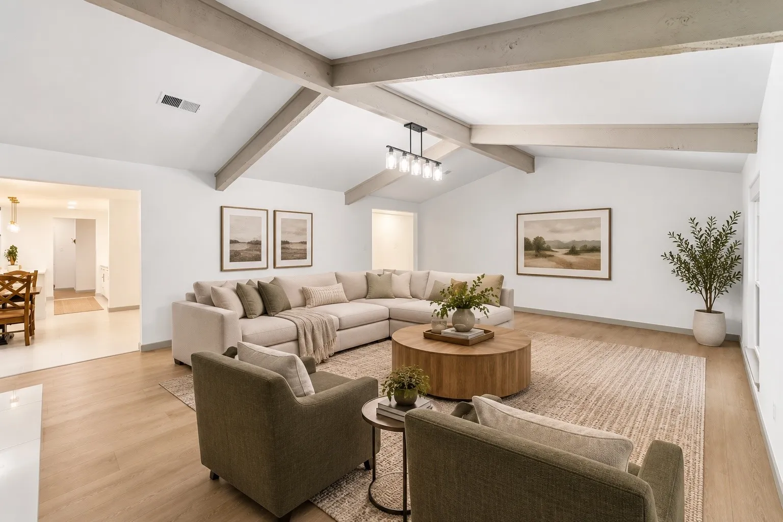 Virtually staged living room