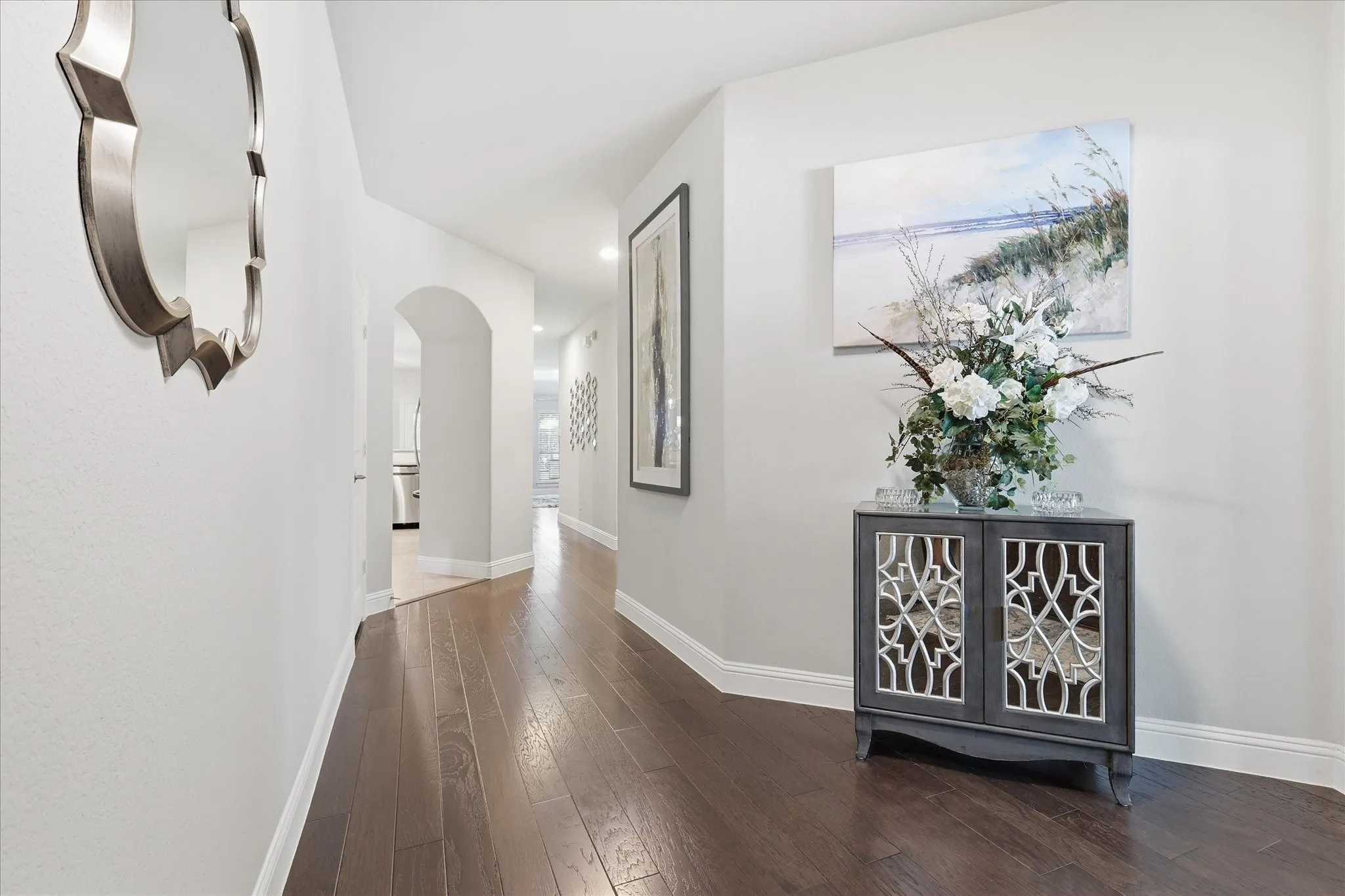 Rich hardwood flooring