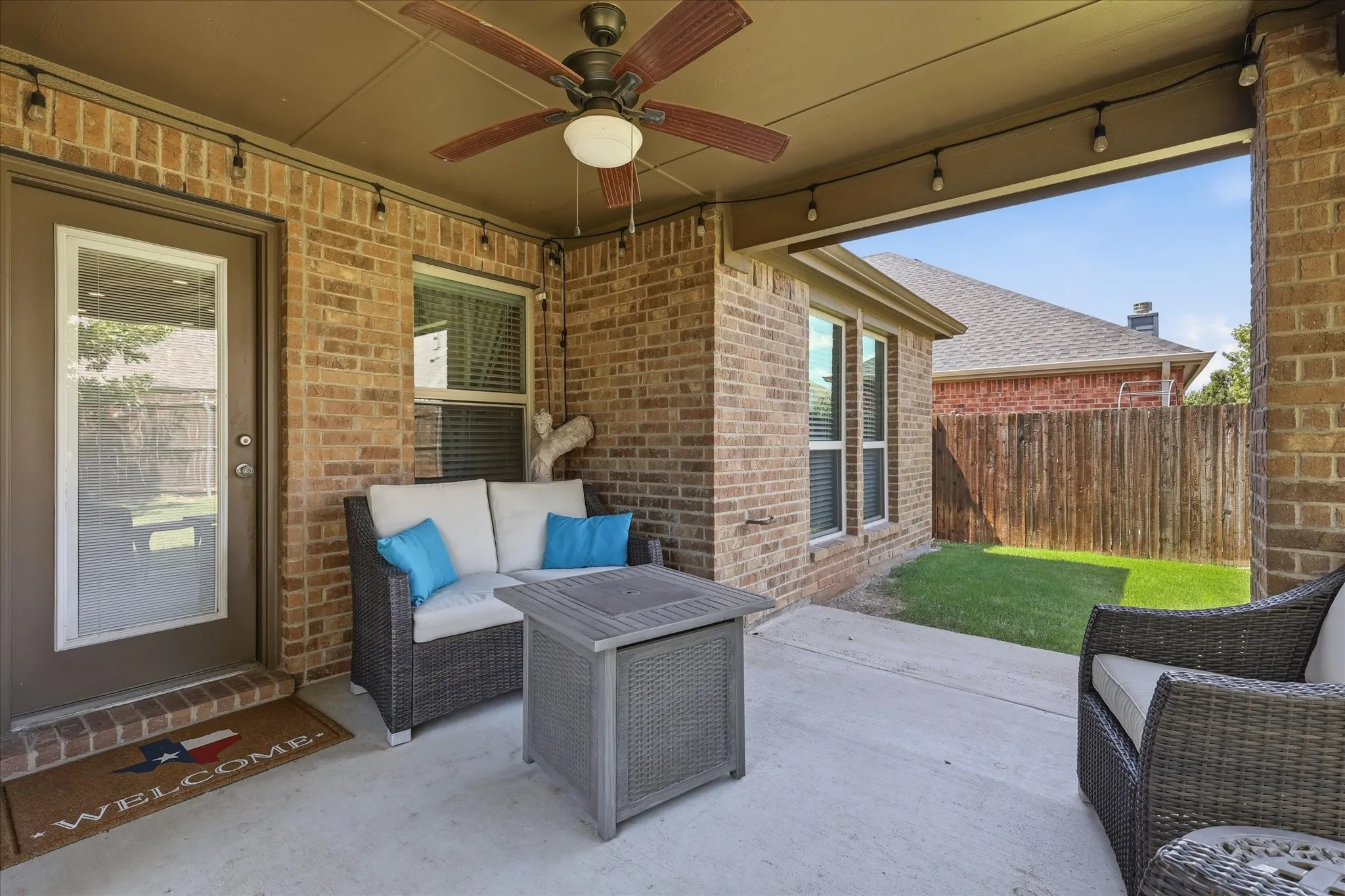 
Unwind and relax on the covered patio