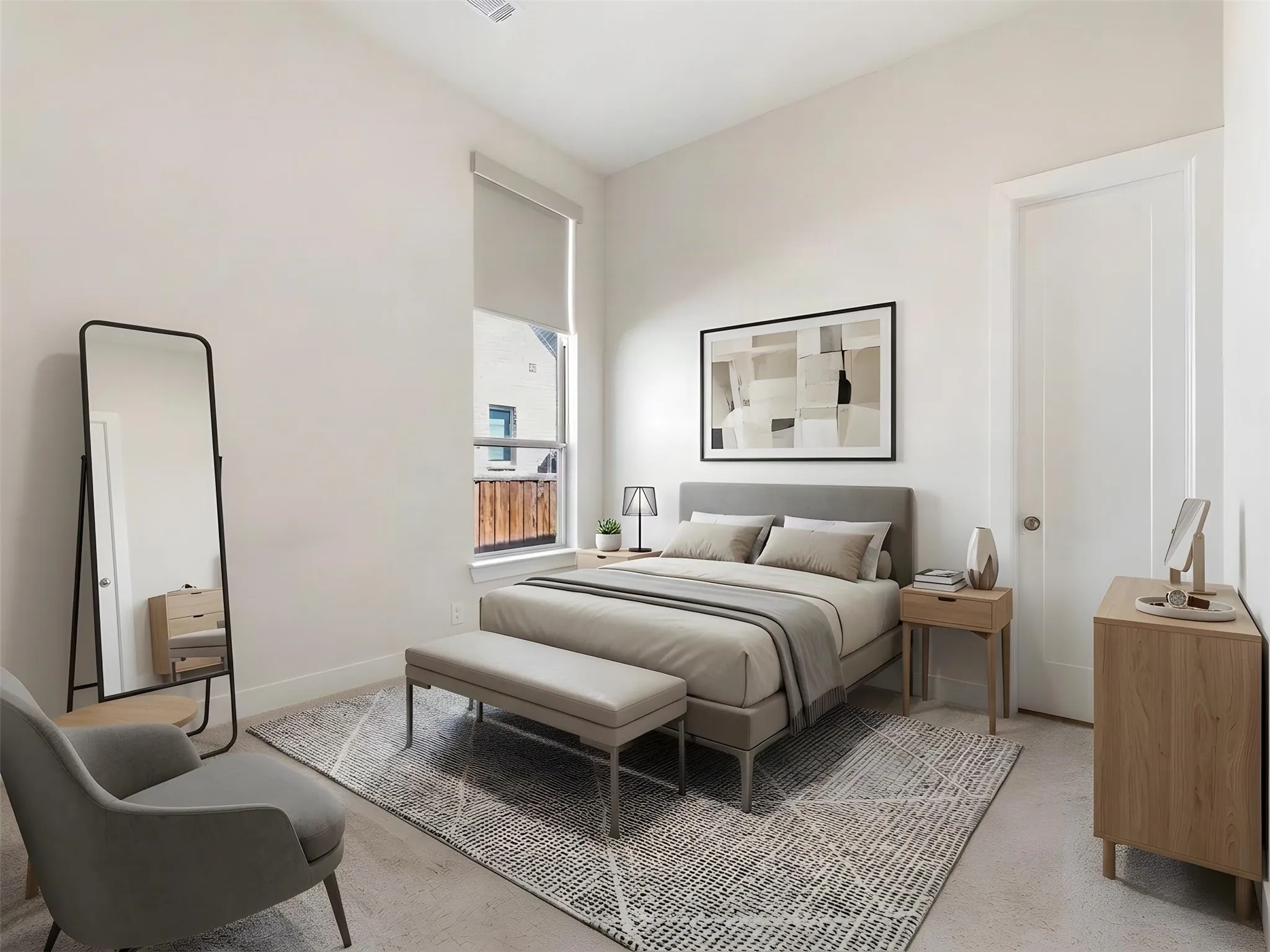 Tall window with roller shade