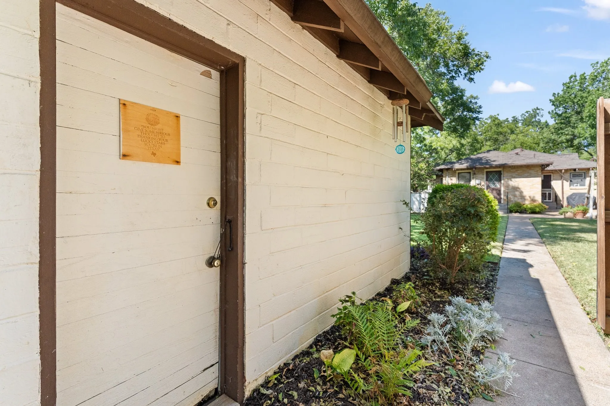 Here's the door from the back yard into the detached garage.
