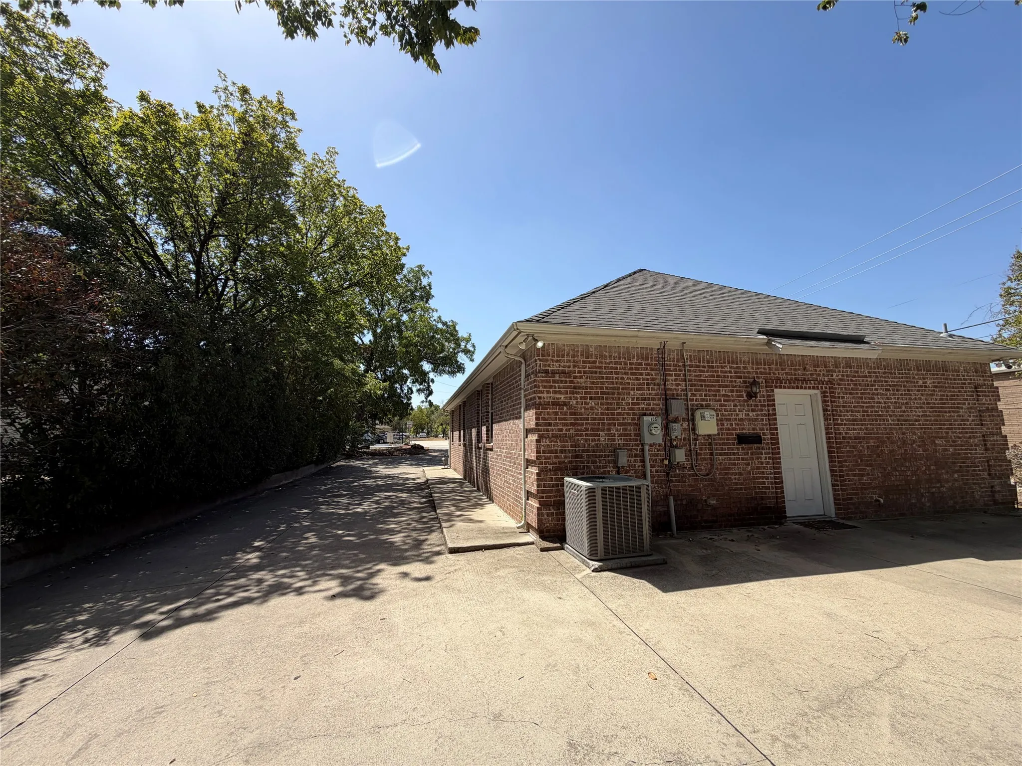 Rear of building and drive.