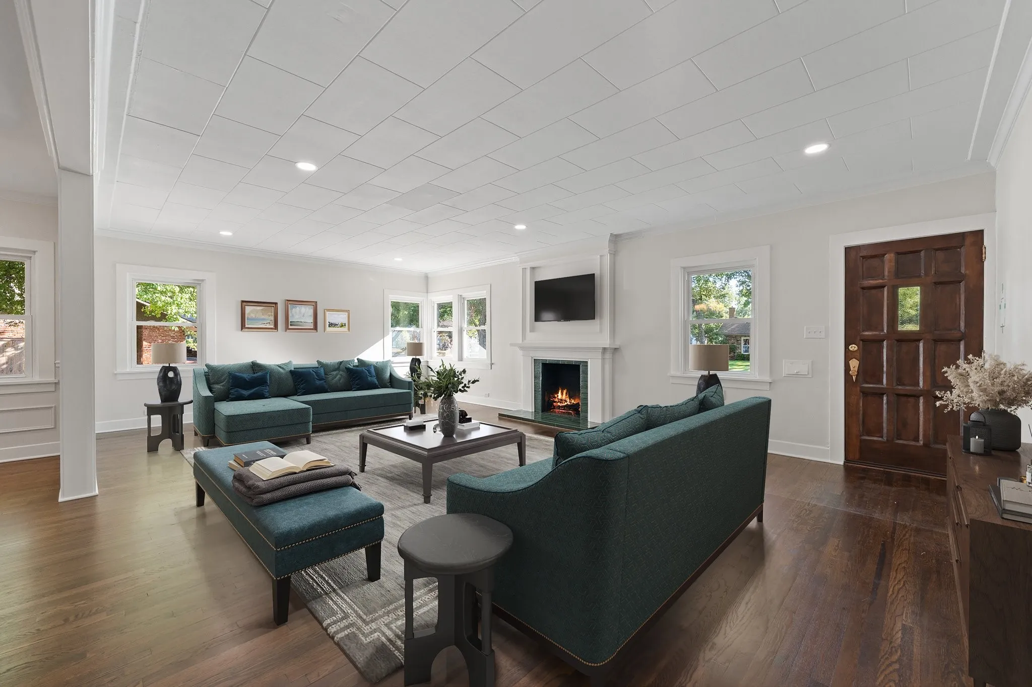 Virtually staged living room.