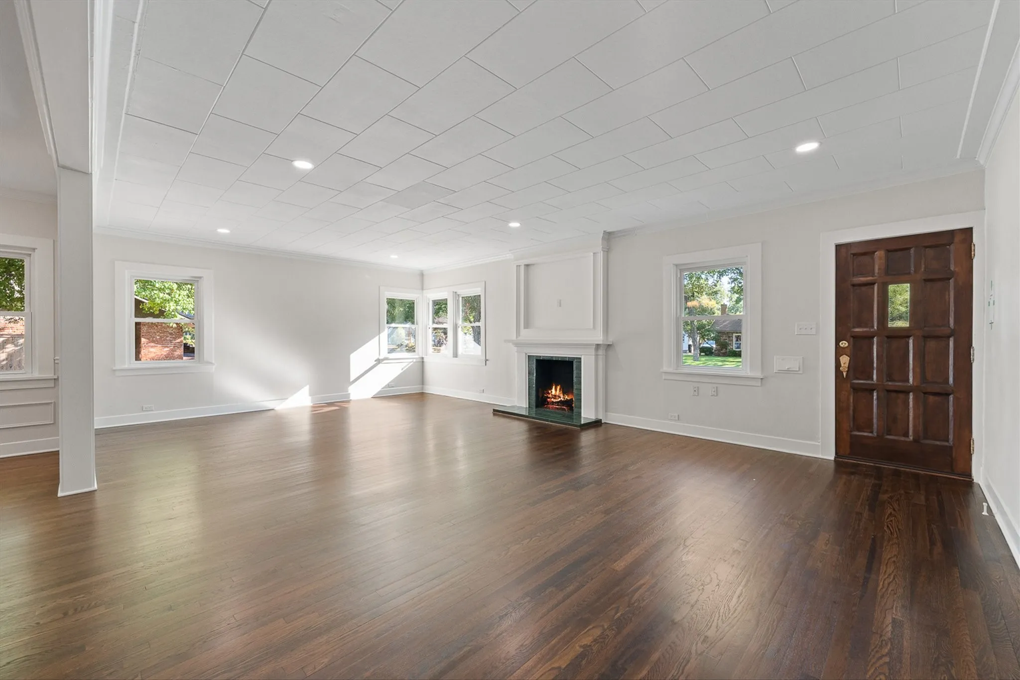 Here's a picture of the large front living room, from the staircase looking toward the front door.