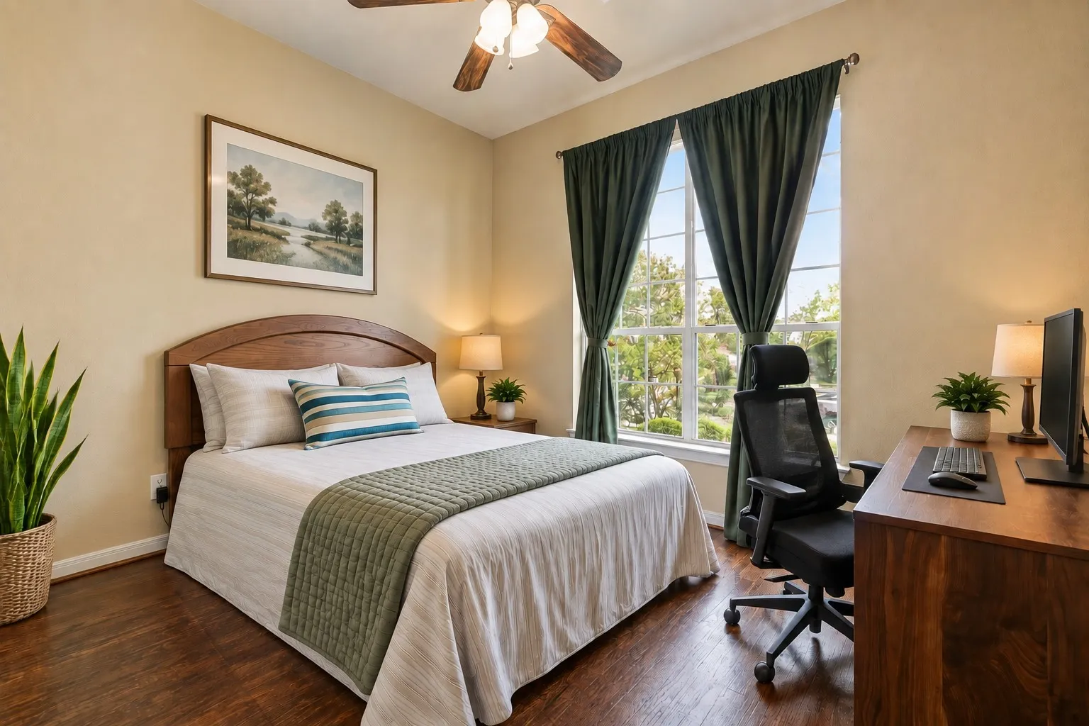 Bedroom—Virtually staged decor