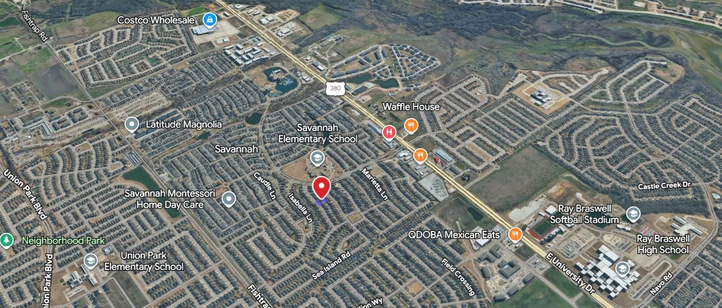 Aerial Map. Illustrating the property's location relative to surrounding infrastructure and points of interest