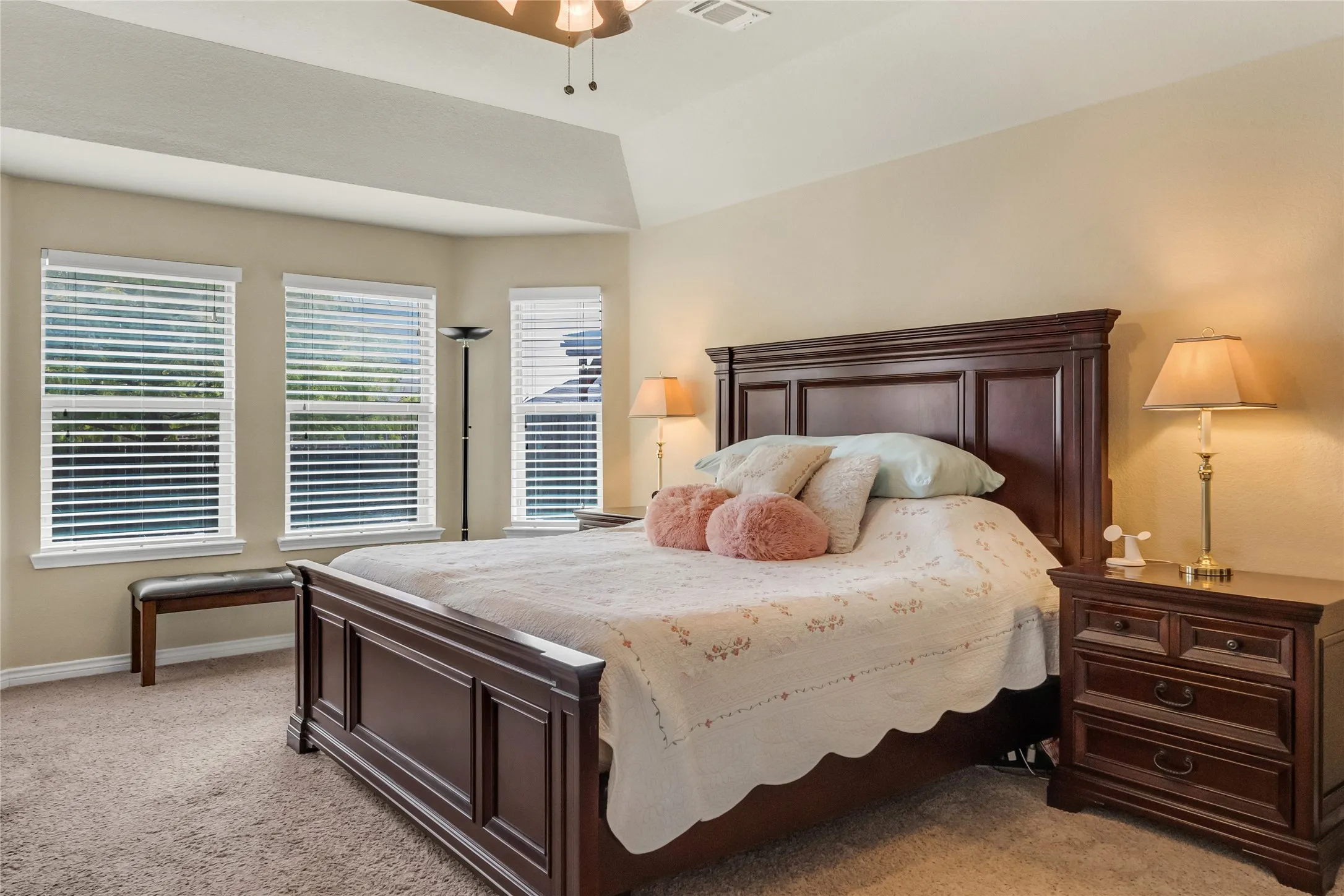 Ensuite Primary bedroom with bay window giving extra square footage.