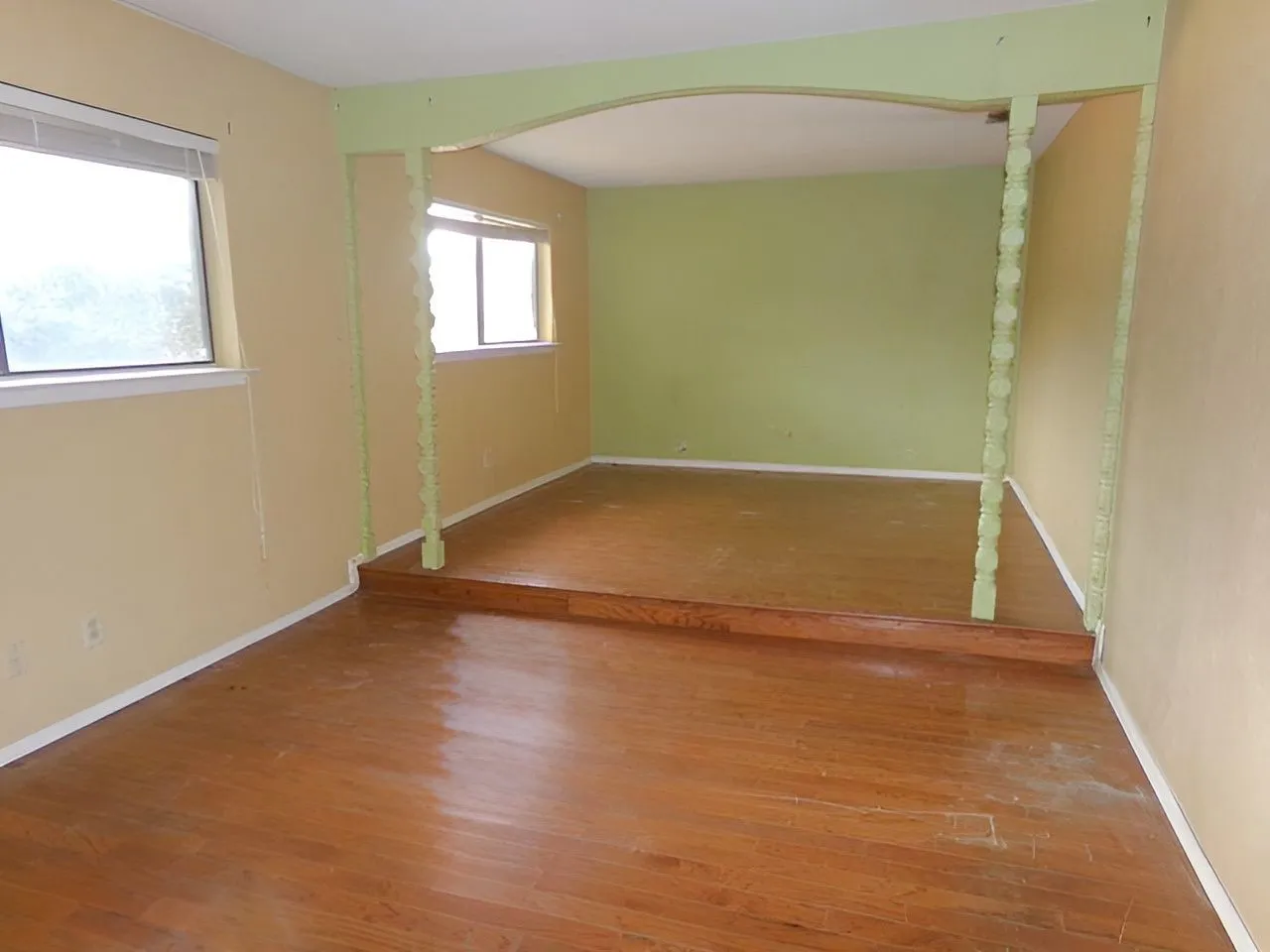 Wood-finish flooring throughout